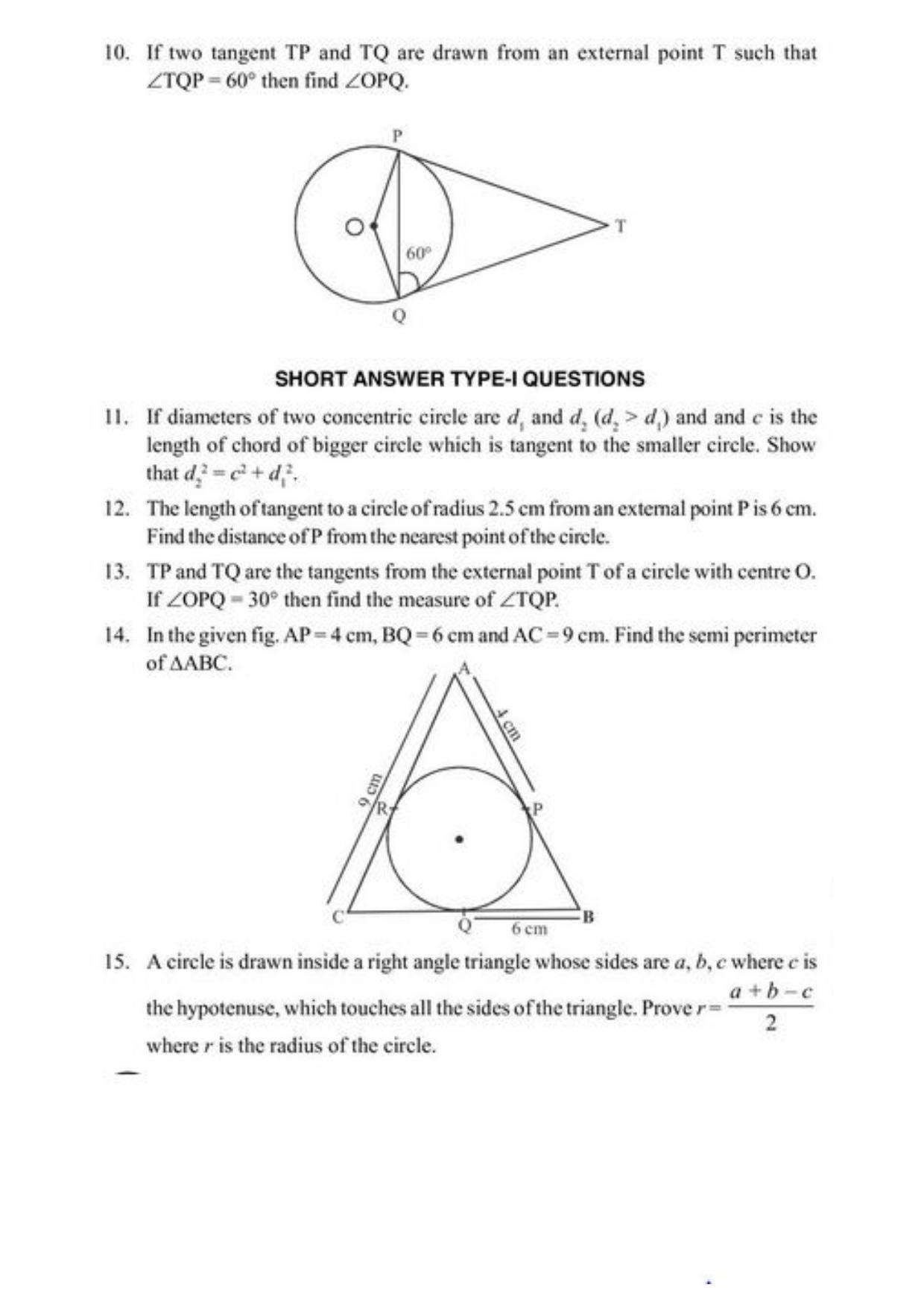 Class 10 Notes, Question & Practice Paper - Mathematics (Topic 10 : Circles) - Page 6