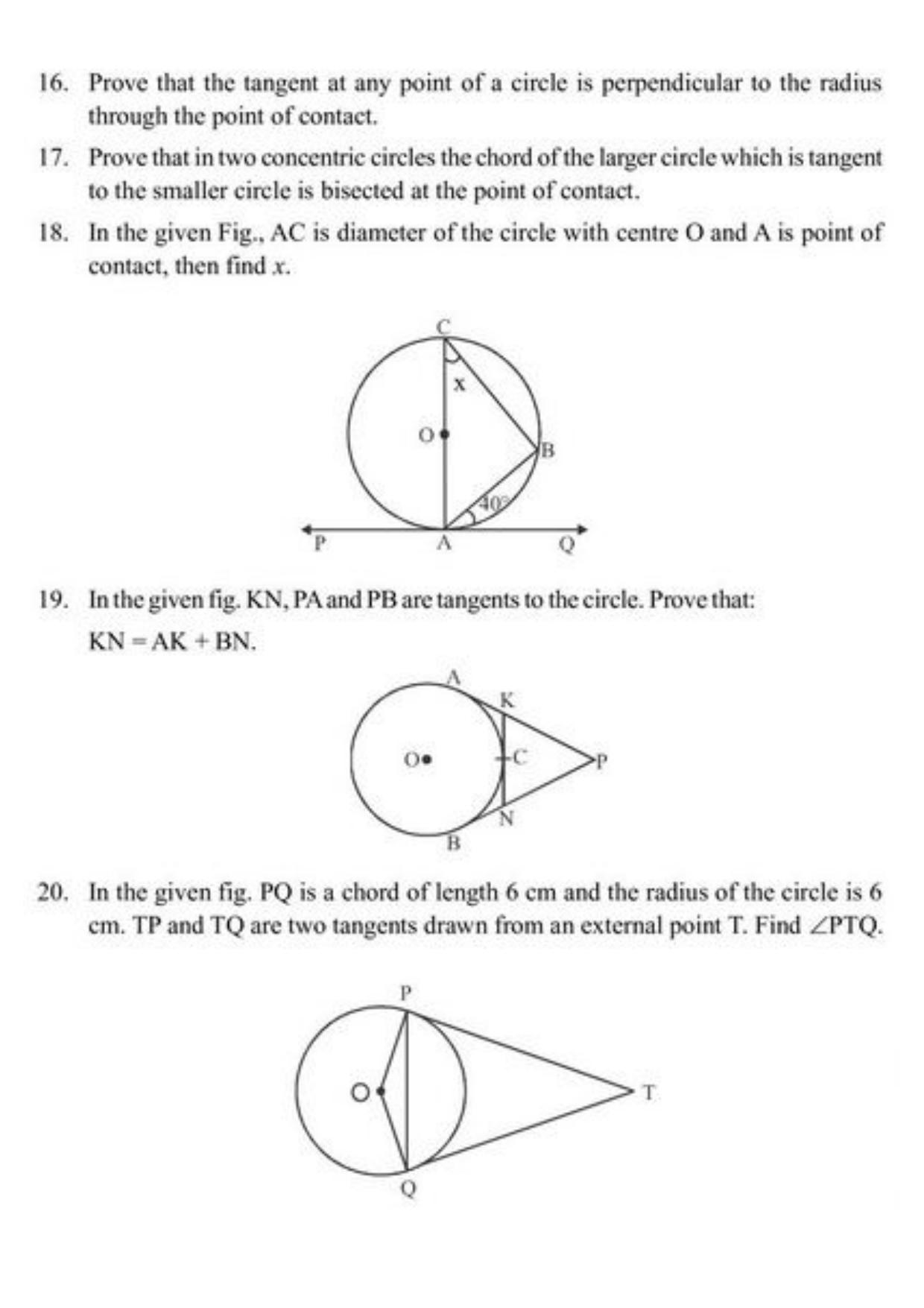 Class 10 Notes, Question & Practice Paper - Mathematics (Topic 10 : Circles) - Page 7