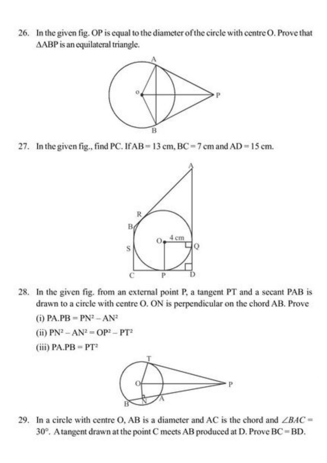 Class 10 Notes, Question & Practice Paper - Mathematics (Topic 10 : Circles) - Page 9