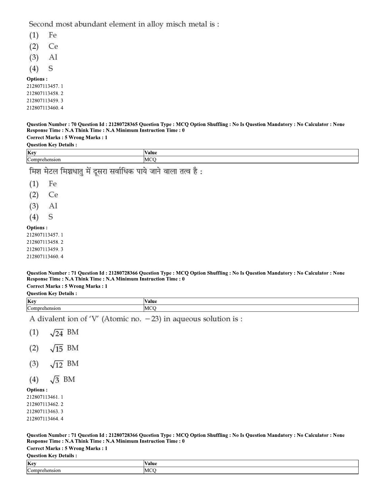 CUET 2023 Domestic Shift 1 Question Paper - 15 June 2023 - Page 70