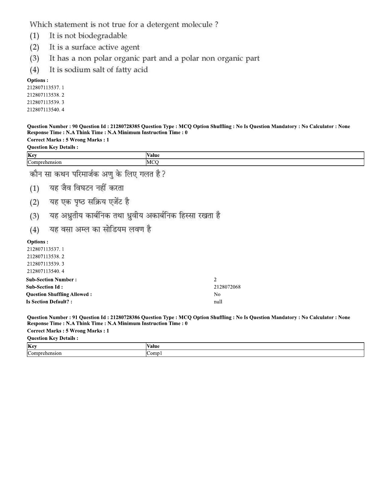CUET 2023 Domestic Shift 1 Question Paper - 15 June 2023 - Page 88