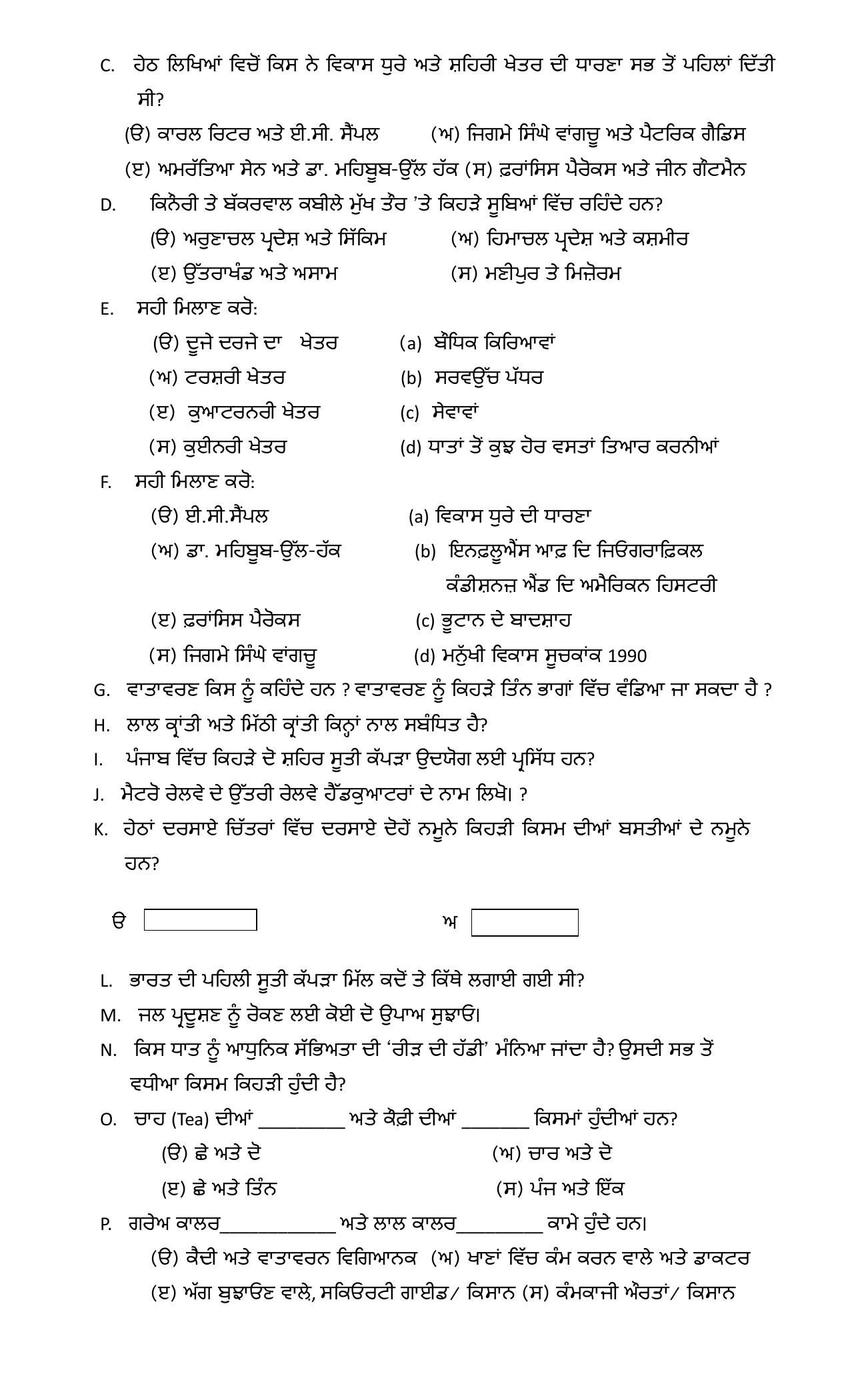 PSEB 12th Geography Model Paper 2025 - Page 2