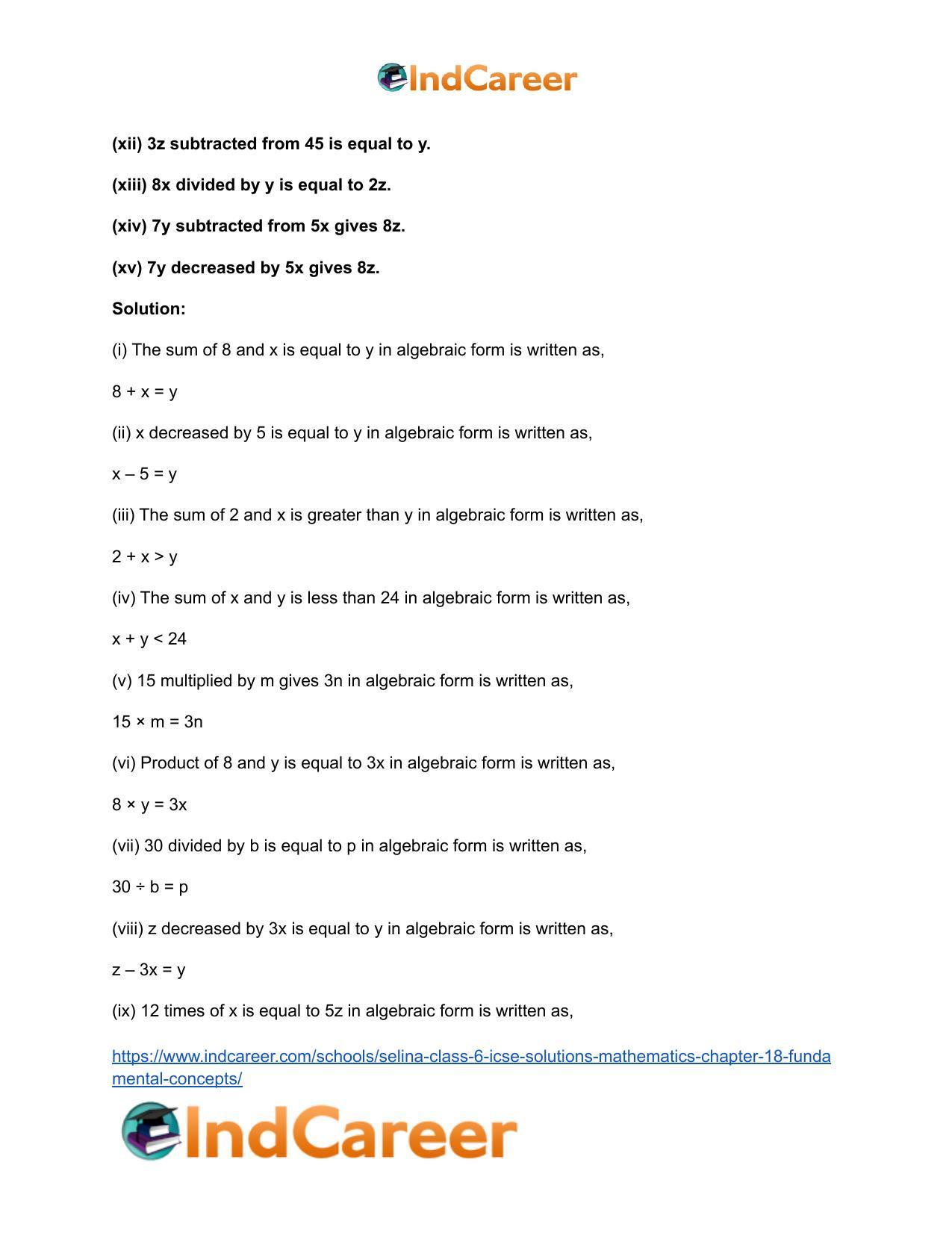 Selina Class 6 ICSE Solutions Mathematics : Chapter 18- Fundamental Concepts - Page 3