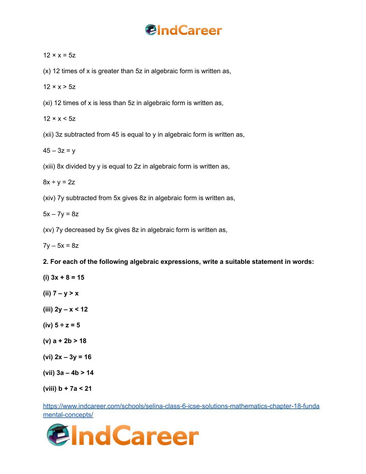 Selina Class 6 ICSE Solutions Mathematics : Chapter 18- Fundamental Concepts - Page 4