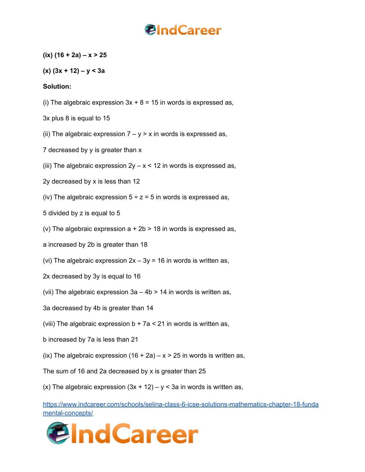 Selina Class 6 ICSE Solutions Mathematics : Chapter 18- Fundamental Concepts - Page 5