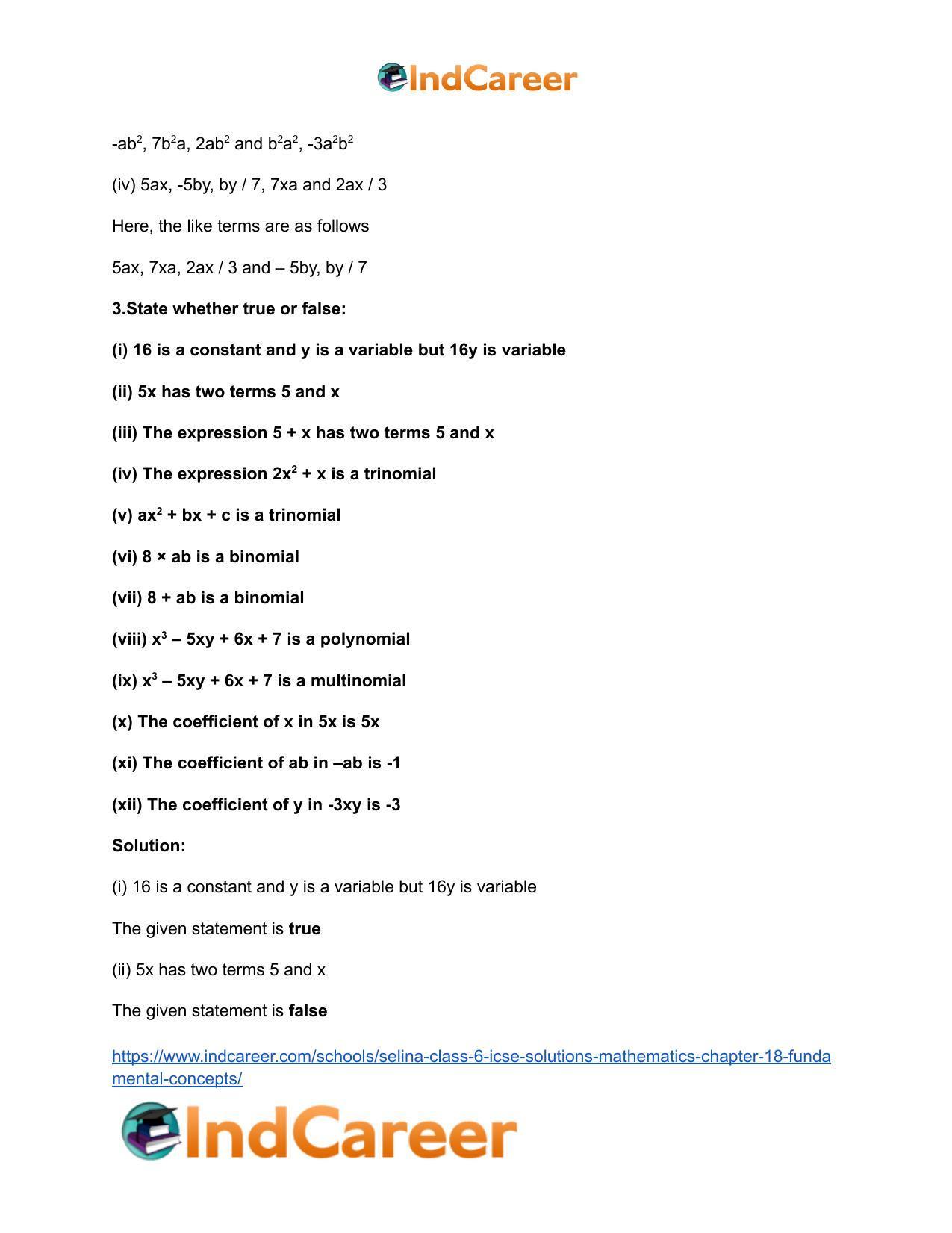 Selina Class 6 ICSE Solutions Mathematics : Chapter 18- Fundamental Concepts - Page 7