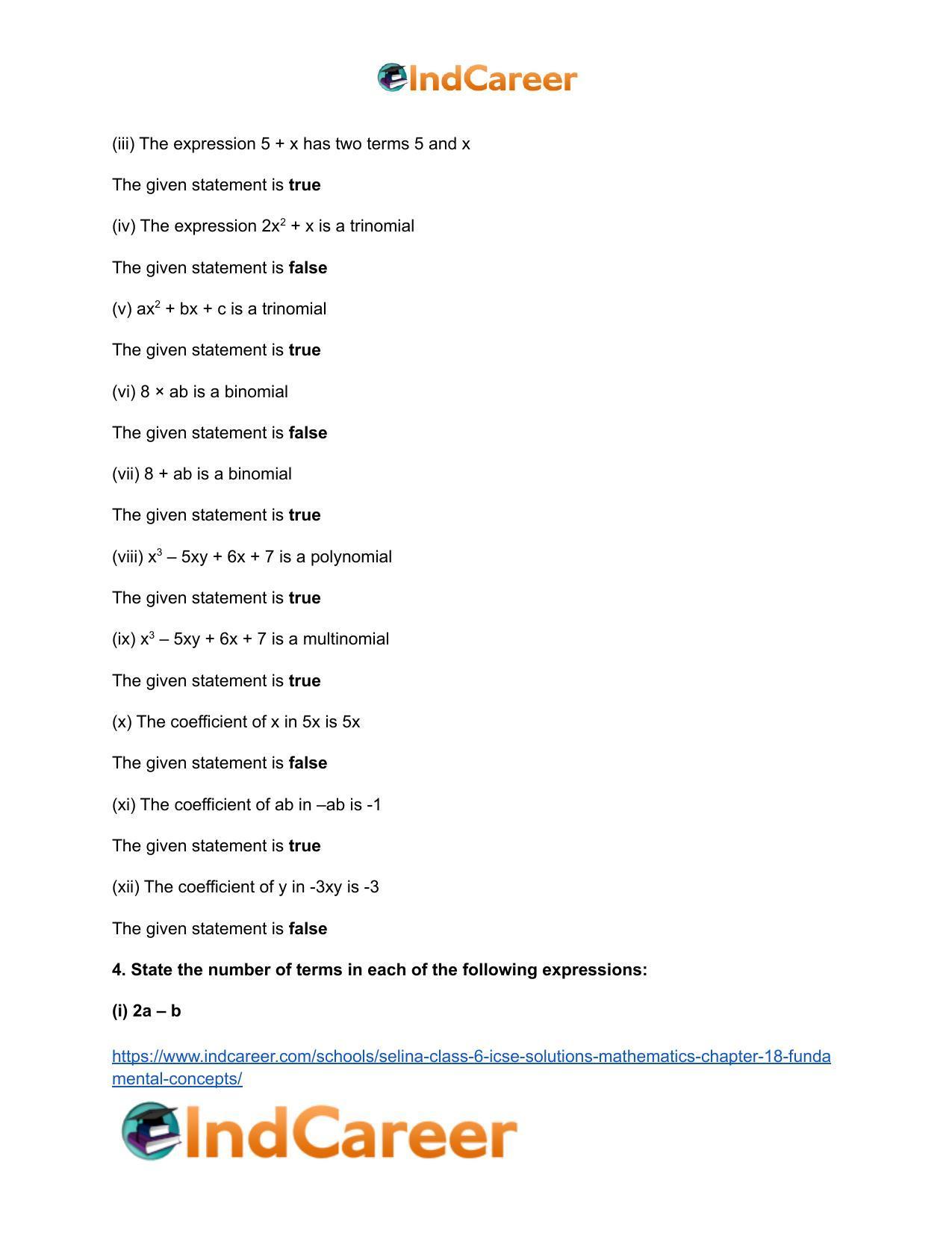 Selina Class 6 ICSE Solutions Mathematics : Chapter 18- Fundamental Concepts - Page 8