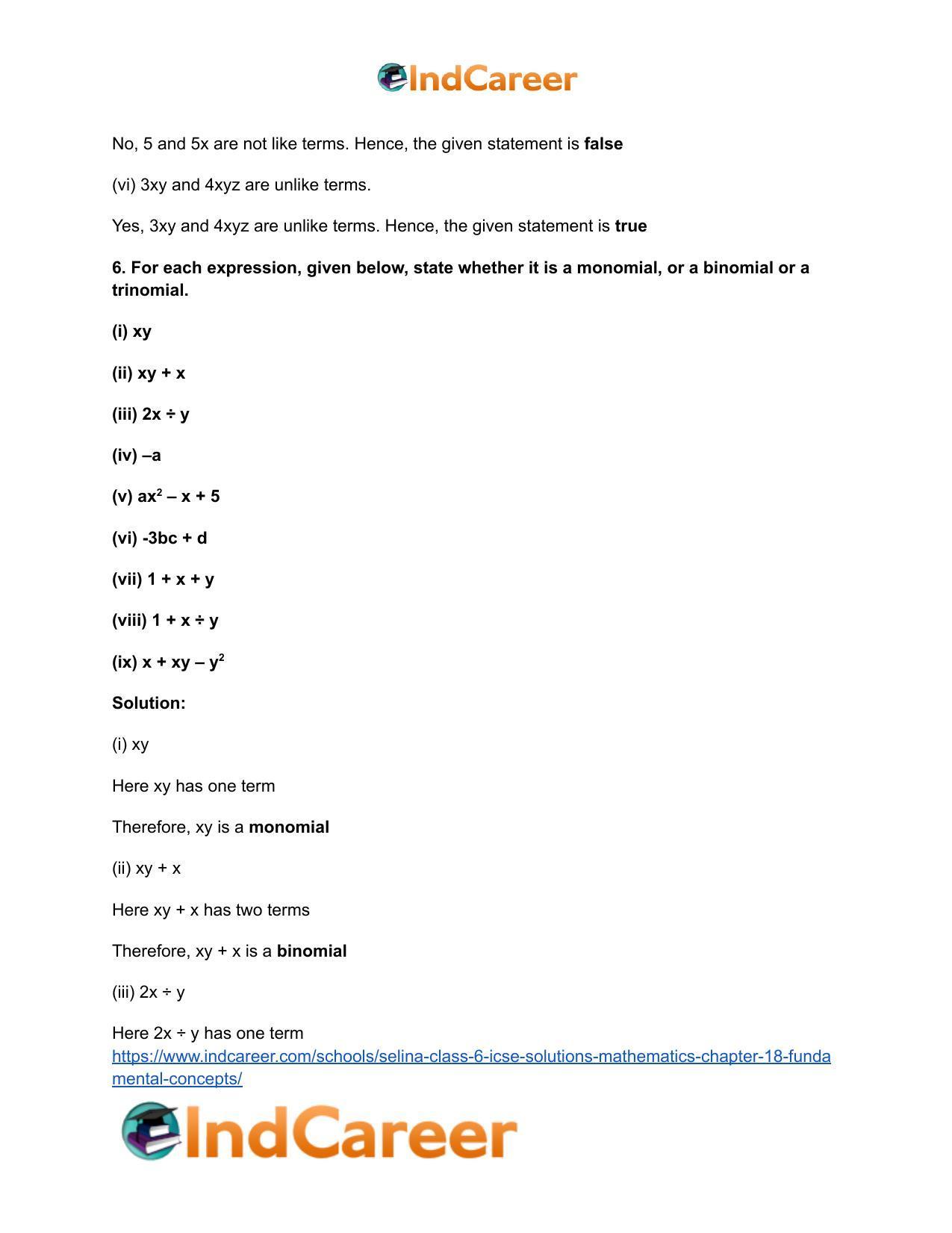 Selina Class 6 ICSE Solutions Mathematics : Chapter 18- Fundamental Concepts - Page 11