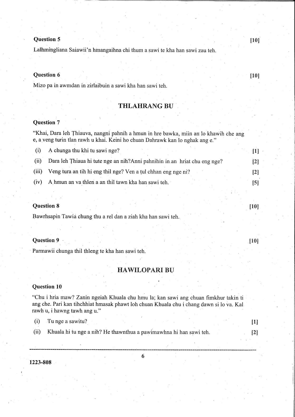 ISC Class 12 Mizo 2023 Question Paper - Page 6