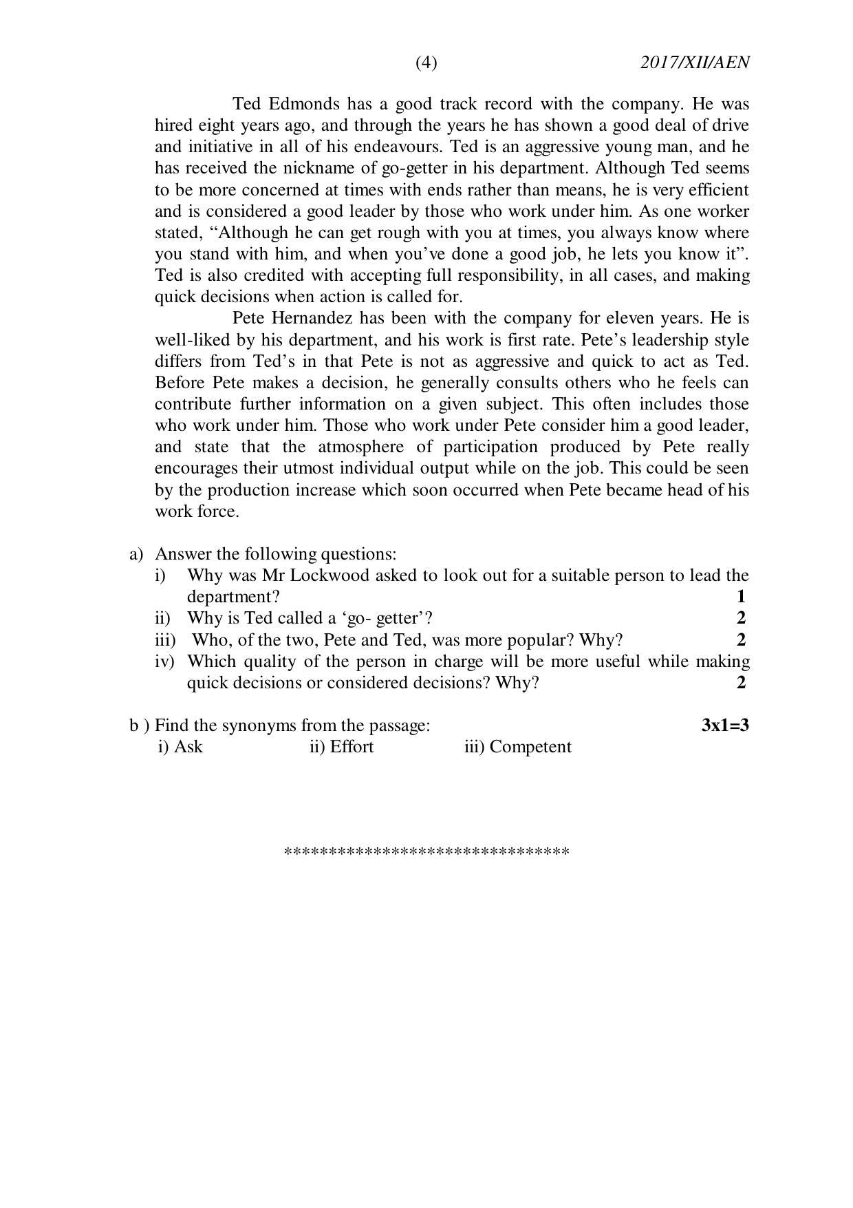 Nagaland Board Class 12 ALTERNATIVE ENGLISH 2017 Question Papers - Page 4