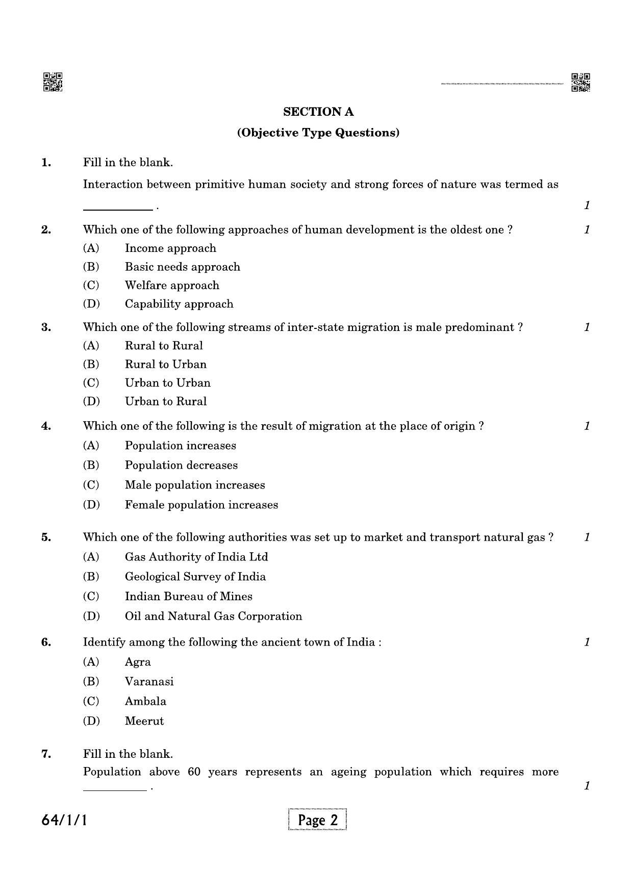 CBSE Class 12 QP_029_Geography 2021 Compartment Question Paper - Page 2
