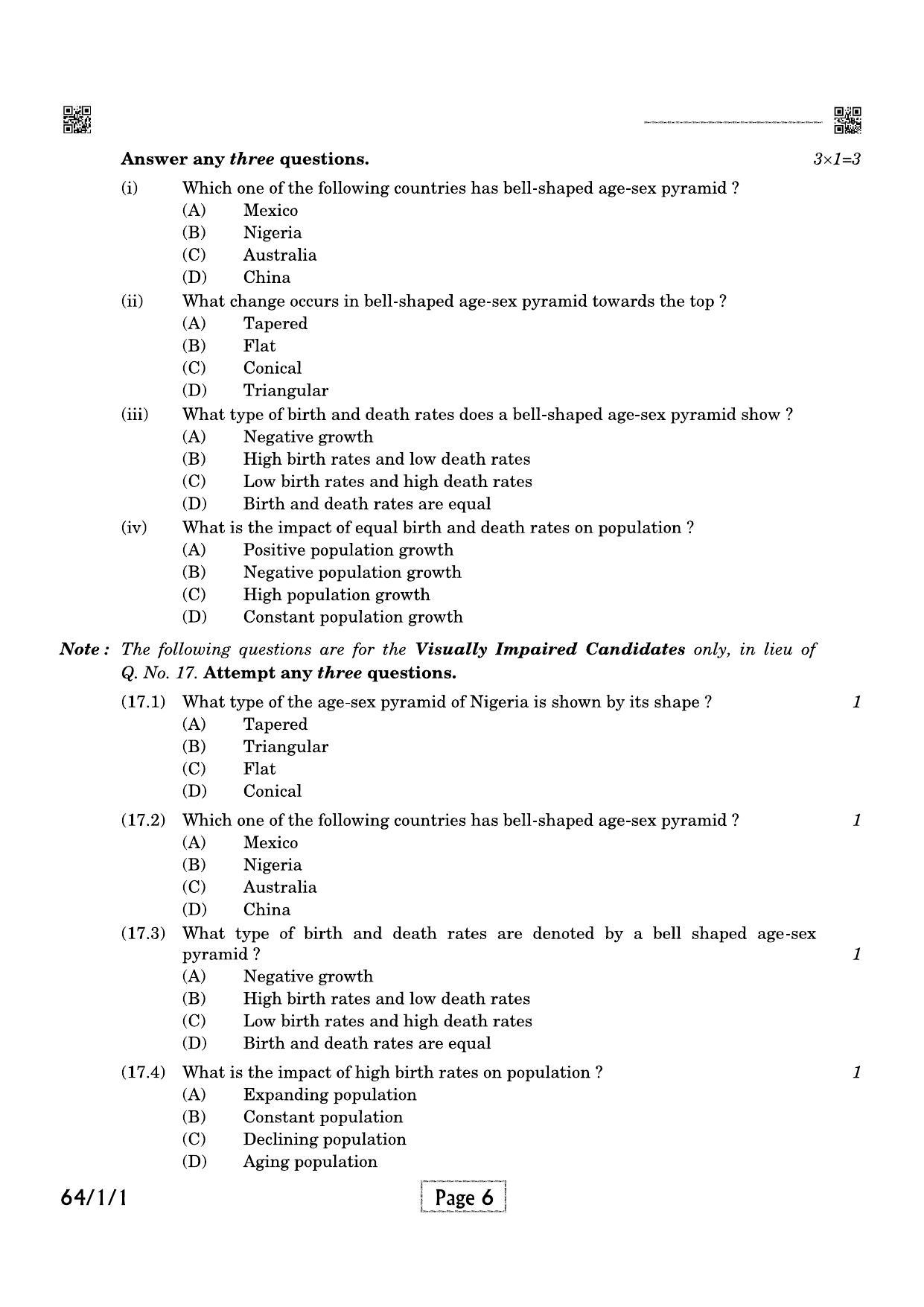 CBSE Class 12 QP_029_Geography 2021 Compartment Question Paper - Page 6