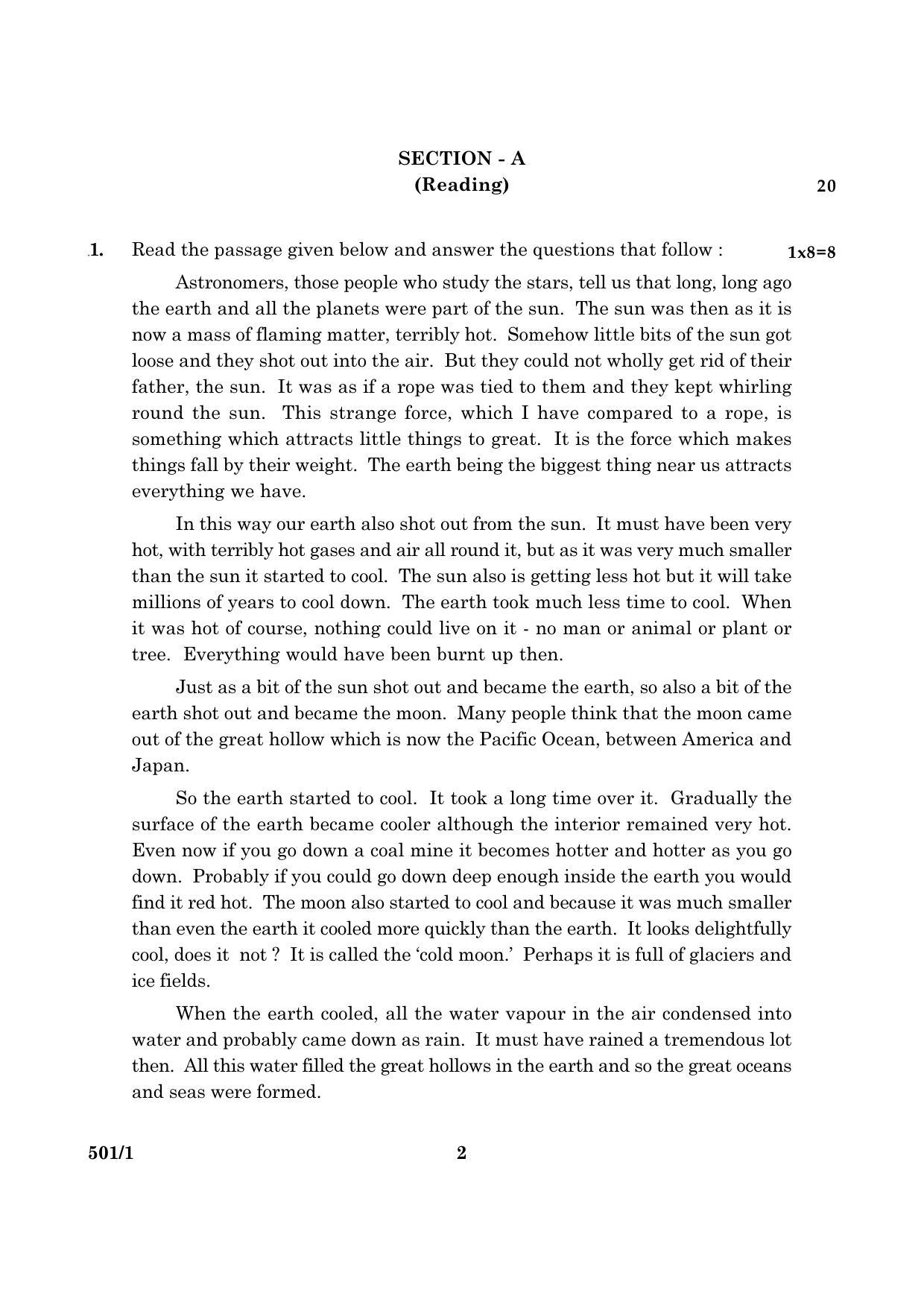CBSE Class 10 NSQF 501 Set 1 English Communicative 2016 Question Paper - Page 2
