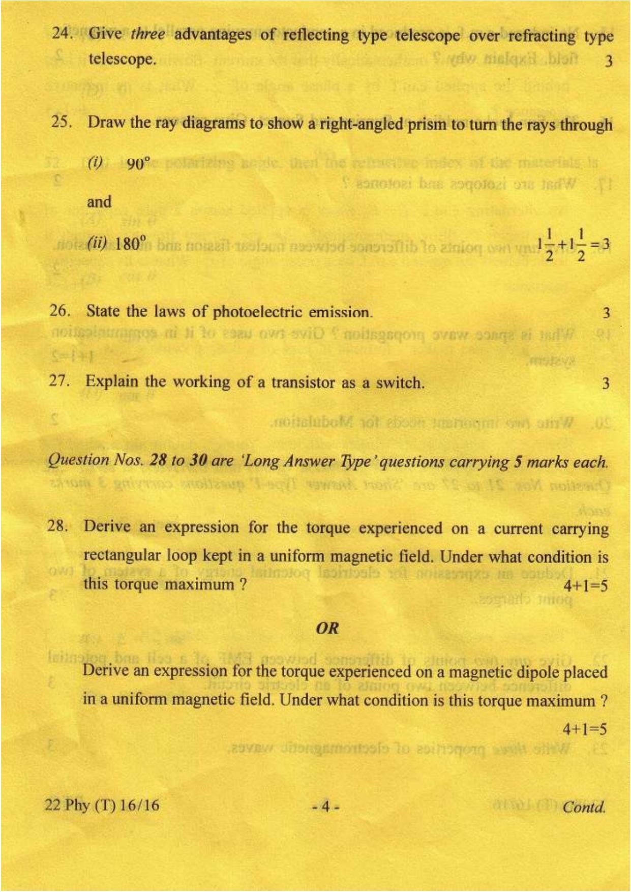 COHSEM Class 12 Physics 2016 Question Papers - Page 4