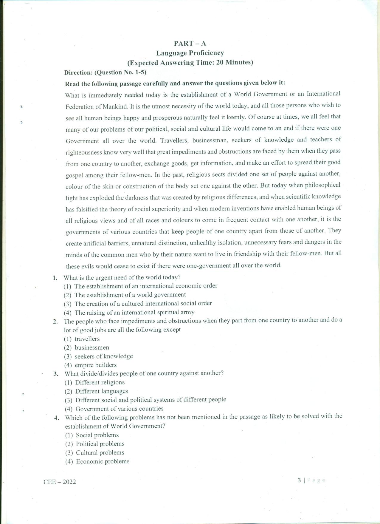 RIE CEE (L3) Question Paper 2022 - Page 3
