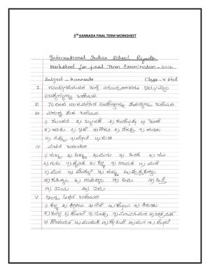 Worksheet for Class 5 Kannada Assignment 3