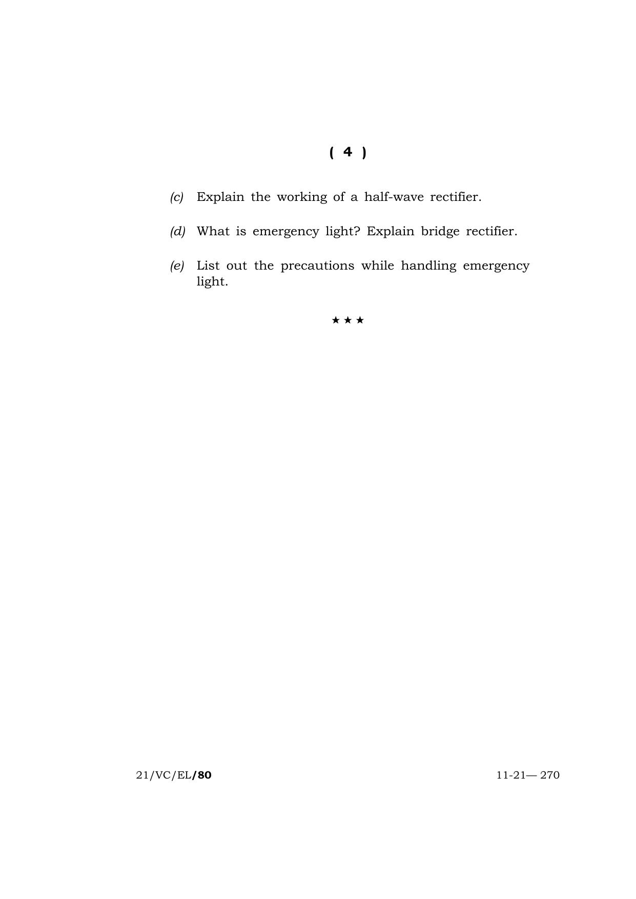 Meghalaya Board (MBOSE) Class 10 ELECTRONICS (21-VC-EL) 2021 Question Paper - Page 4