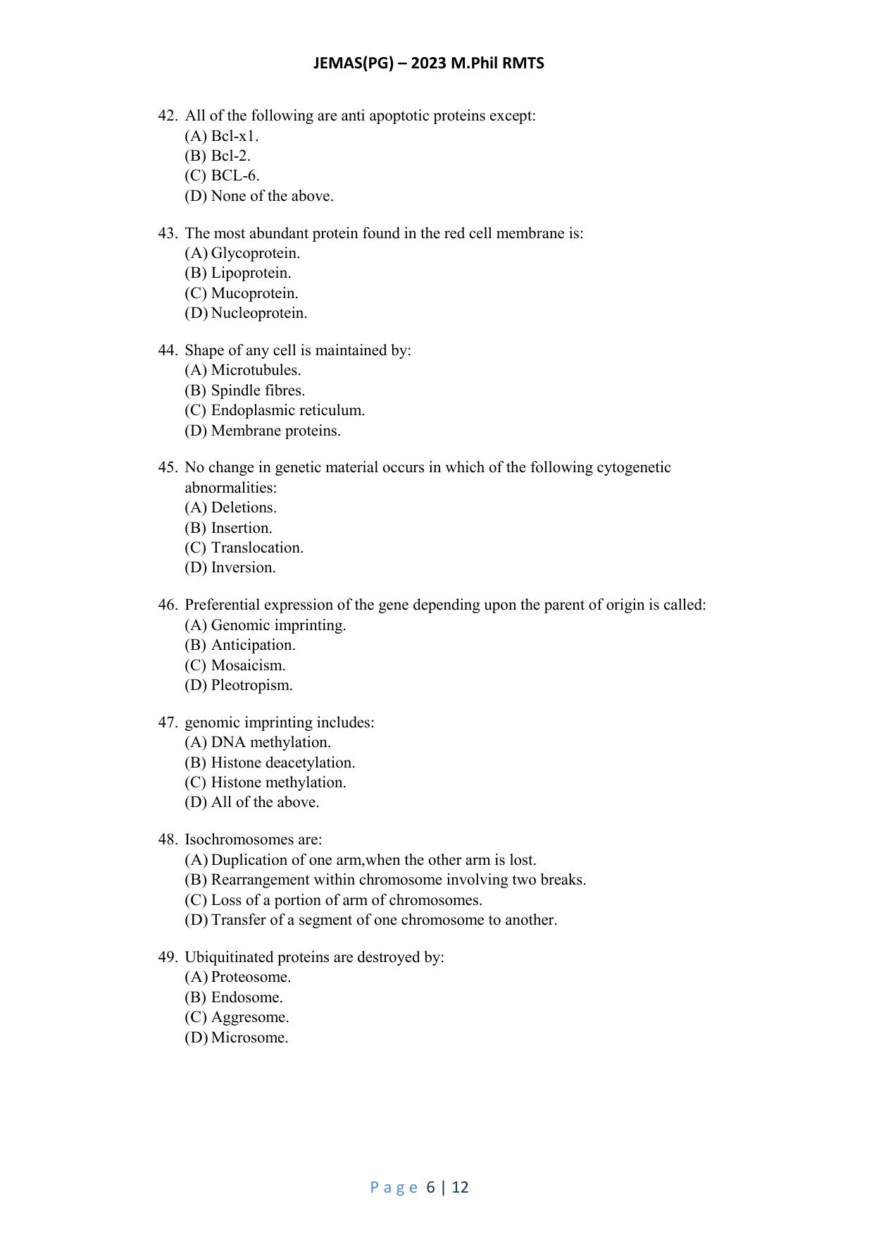 WB JEMAS (PG) MPhil RMTS 2023 Question Paper - Page 7