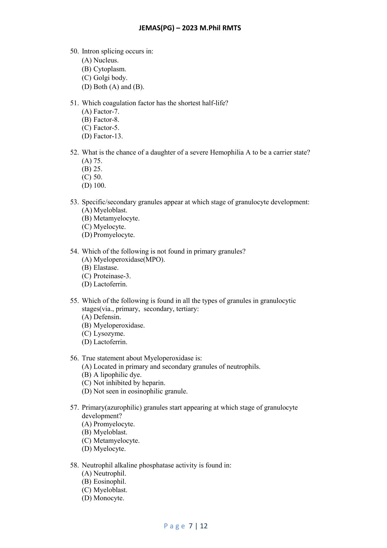 WB JEMAS (PG) MPhil RMTS 2023 Question Paper - Page 8