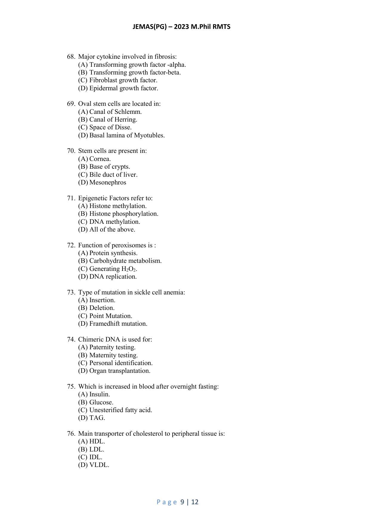 WB JEMAS (PG) MPhil RMTS 2023 Question Paper - Page 10