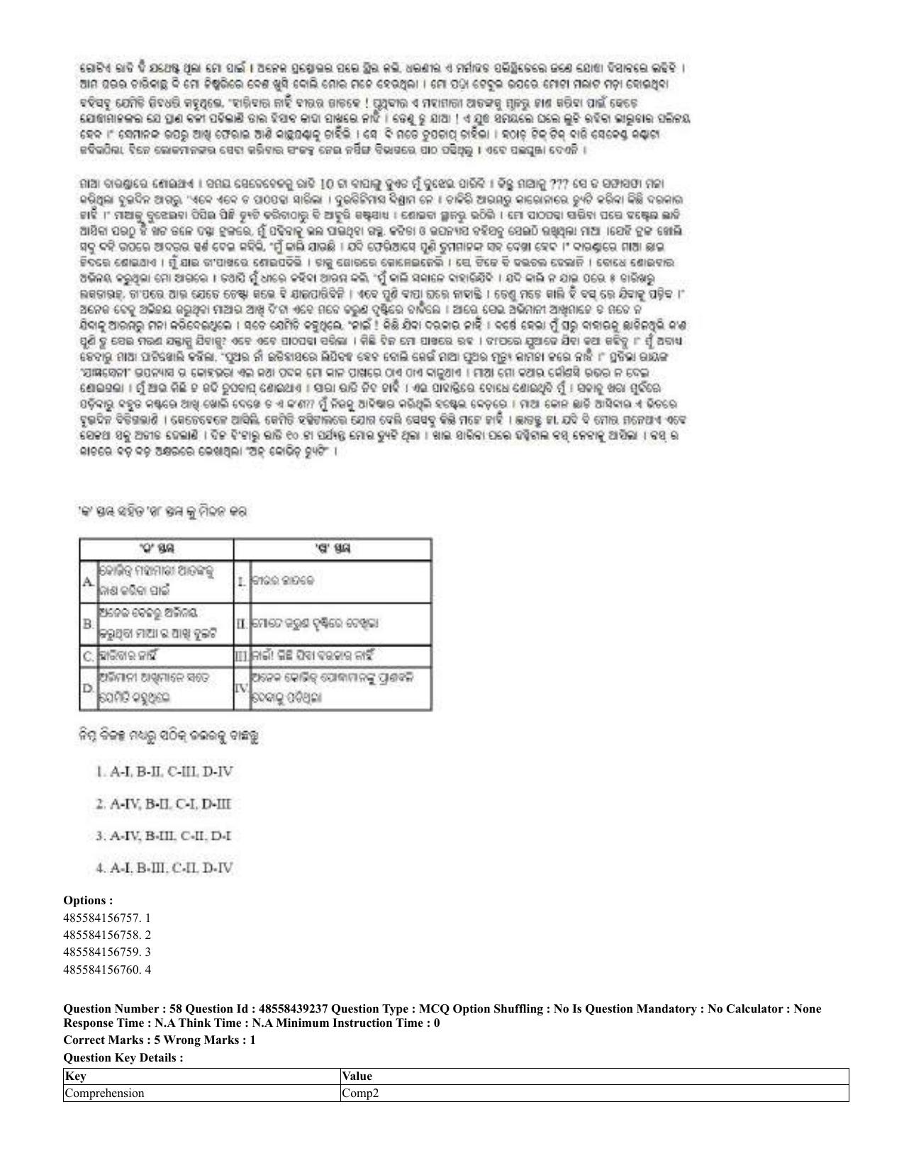 CUET 2023 English Odia Shift 3 Question Papers - 02 Jul 2023 - Page 40