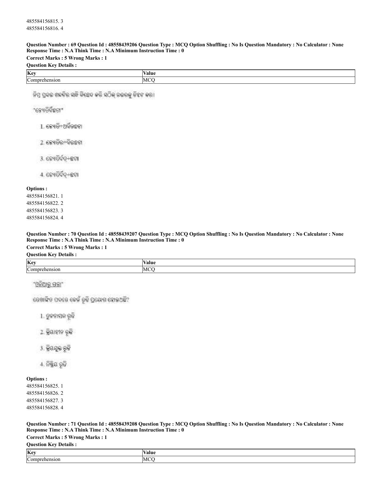CUET 2023 English Odia Shift 3 Question Papers - 02 Jul 2023 - Page 50
