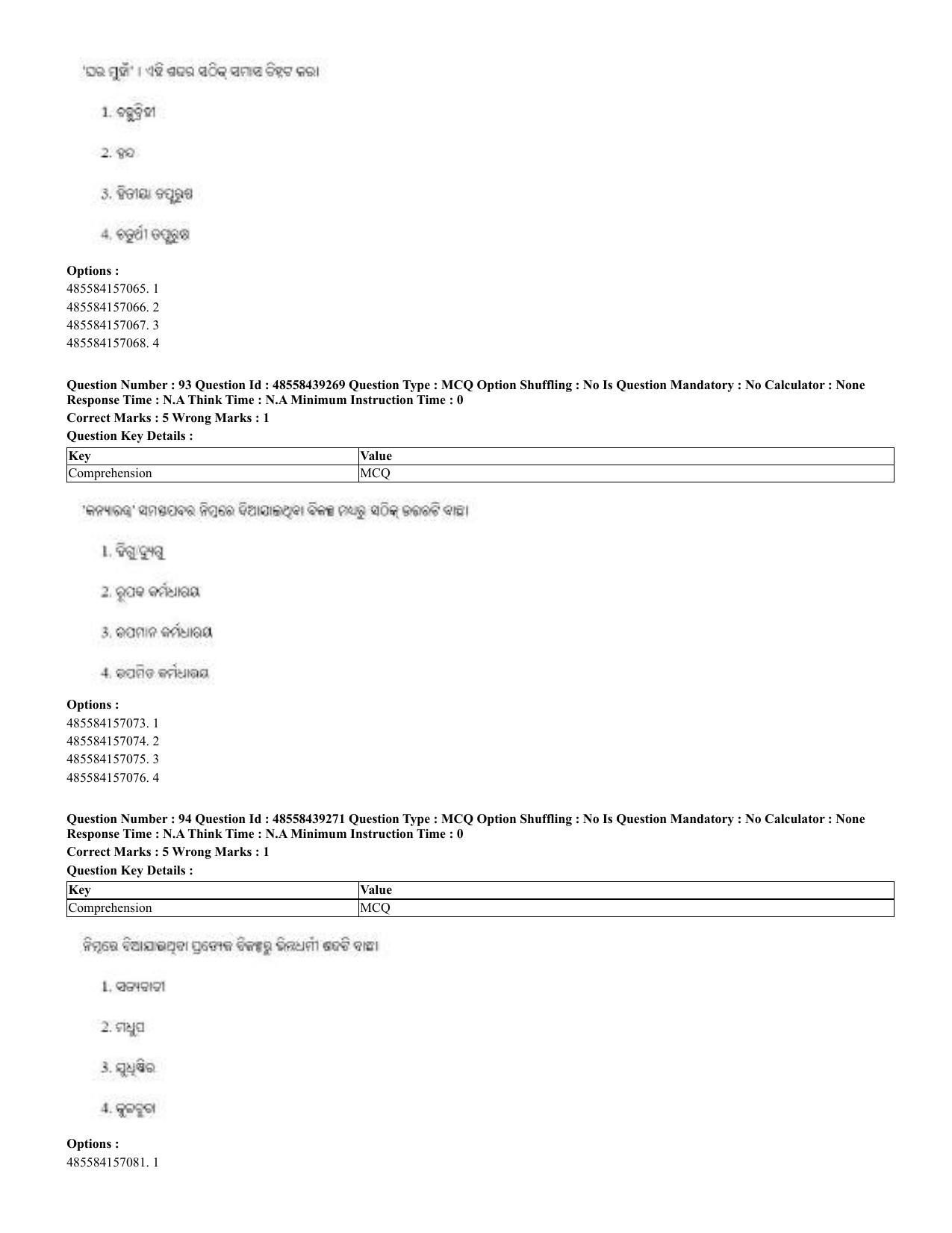 CUET 2023 English Odia Shift 3 Question Papers - 02 Jul 2023 - Page 60