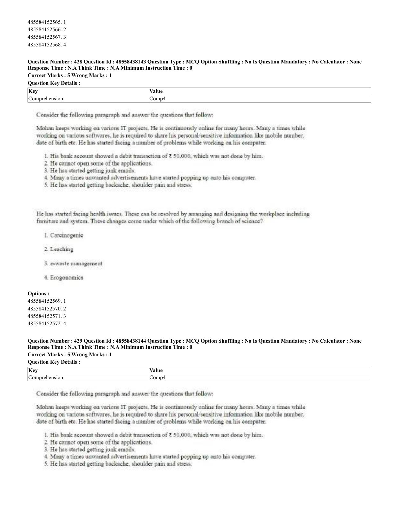 CUET 2023 English Odia Shift 3 Question Papers - 02 Jul 2023 - Page 234