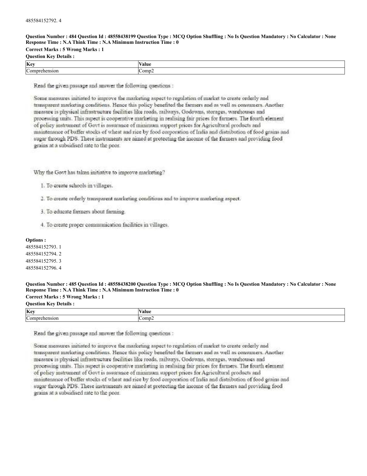 CUET 2023 English Odia Shift 3 Question Papers - 02 Jul 2023 - Page 263