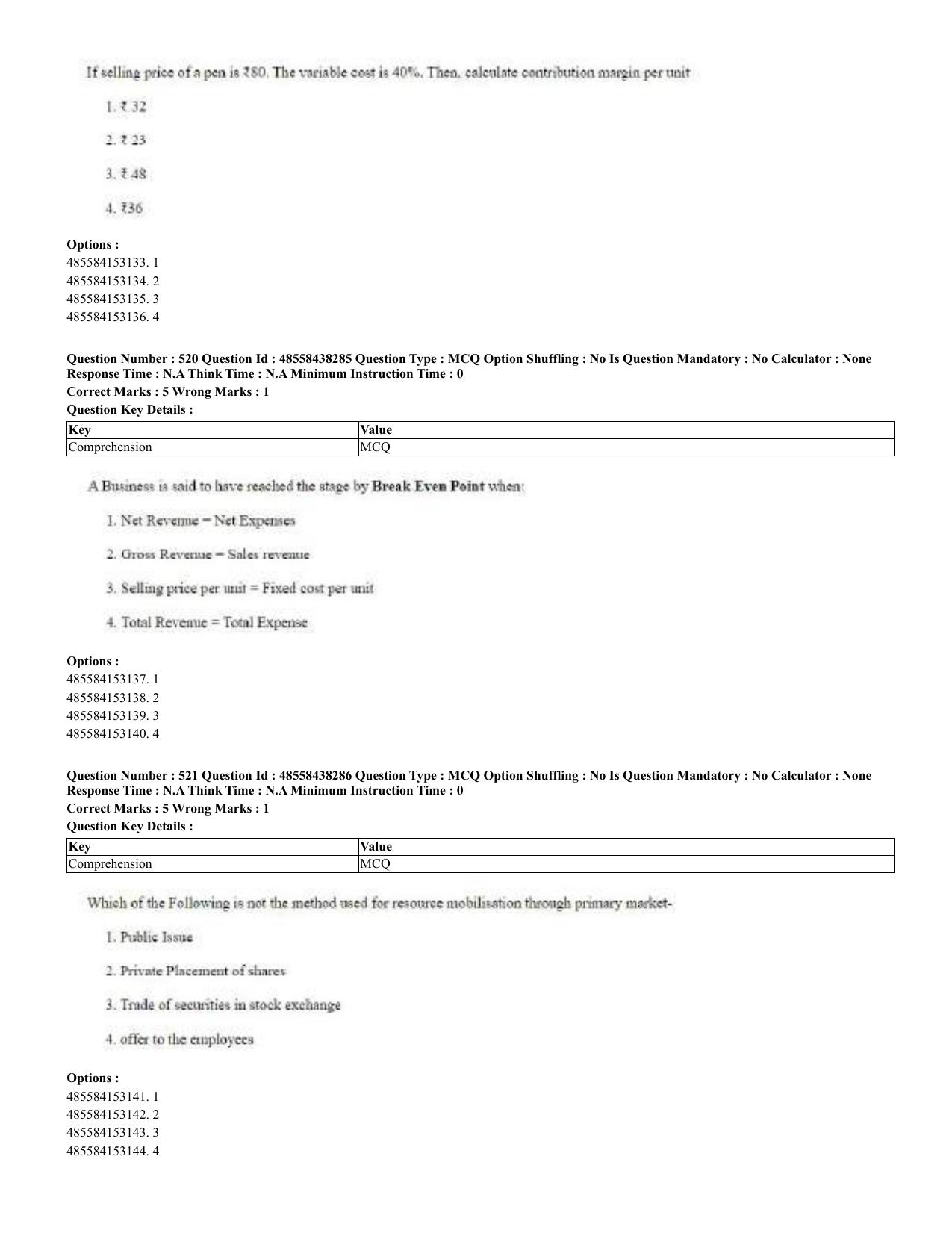 CUET 2023 English Odia Shift 3 Question Papers - 02 Jul 2023 - Page 280