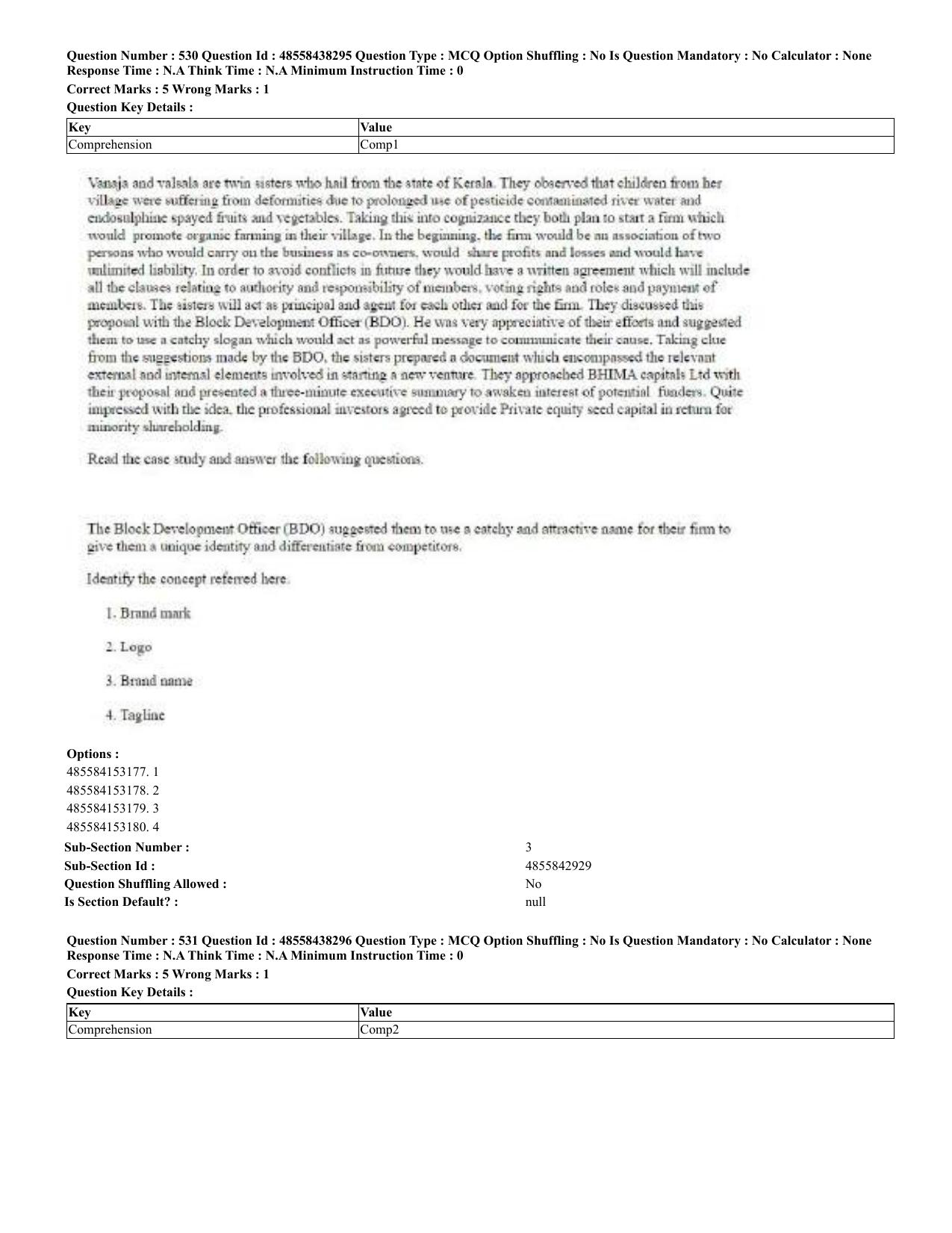 CUET 2023 English Odia Shift 3 Question Papers - 02 Jul 2023 - Page 286