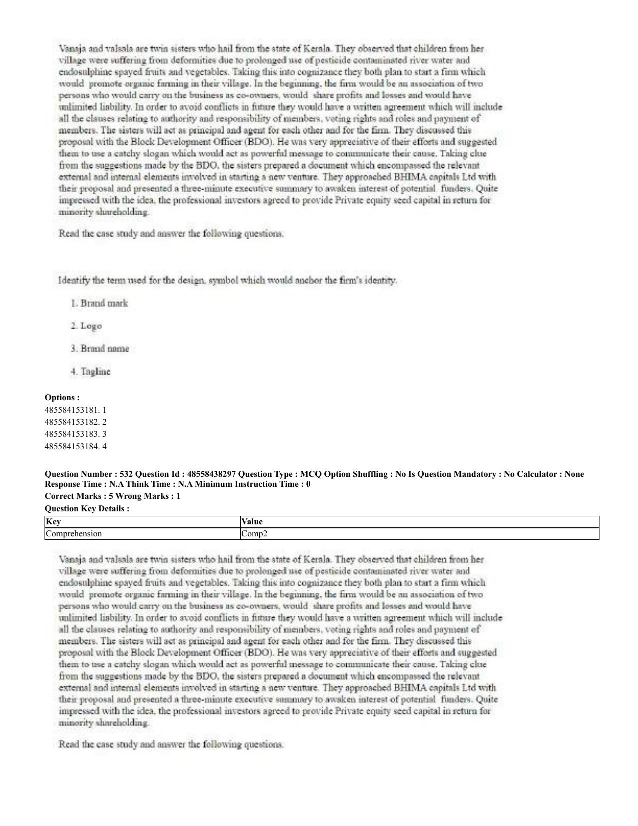 CUET 2023 English Odia Shift 3 Question Papers - 02 Jul 2023 - Page 287