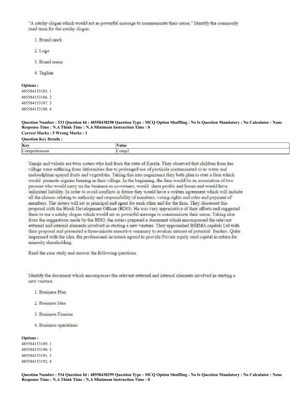 CUET 2023 English Odia Shift 3 Question Papers - 02 Jul 2023 - Page 288