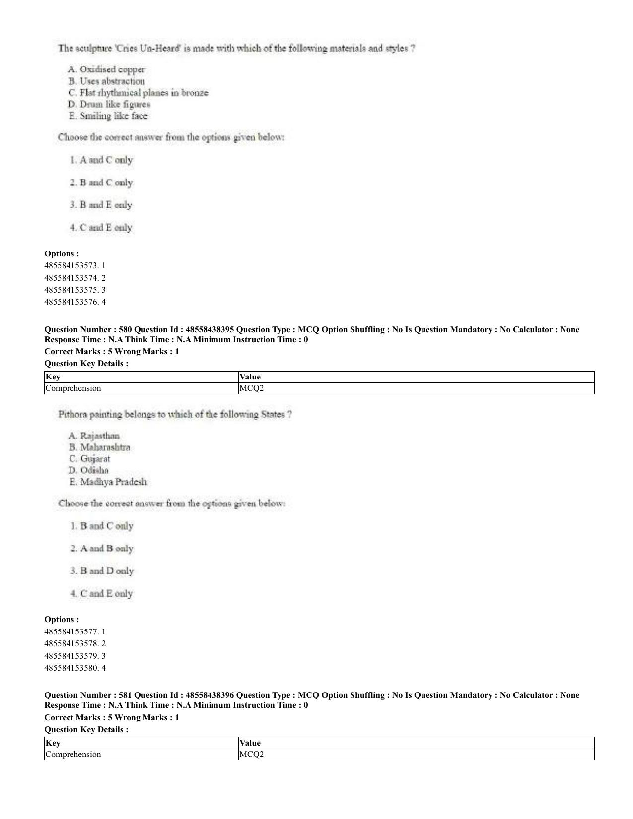 CUET 2023 English Odia Shift 3 Question Papers - 02 Jul 2023 - Page 315