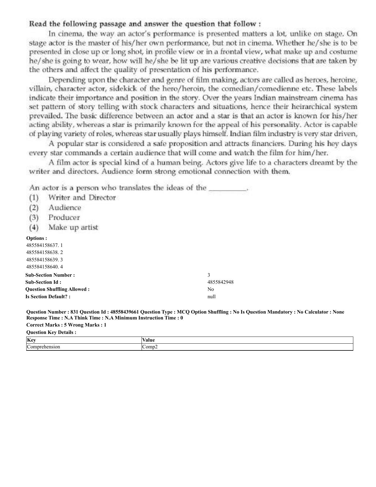 CUET 2023 English Odia Shift 3 Question Papers - 02 Jul 2023 - Page 435