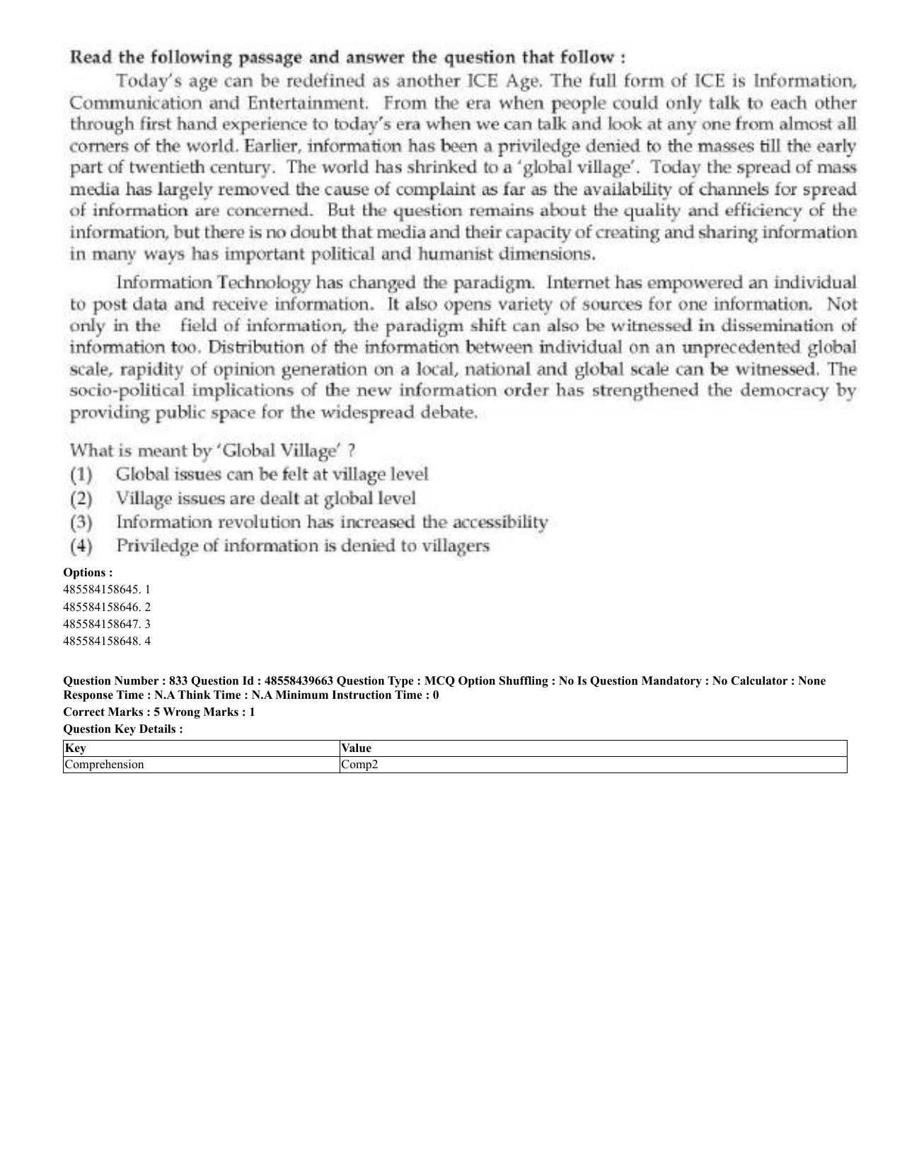 CUET 2023 English Odia Shift 3 Question Papers - 02 Jul 2023 - Page 437
