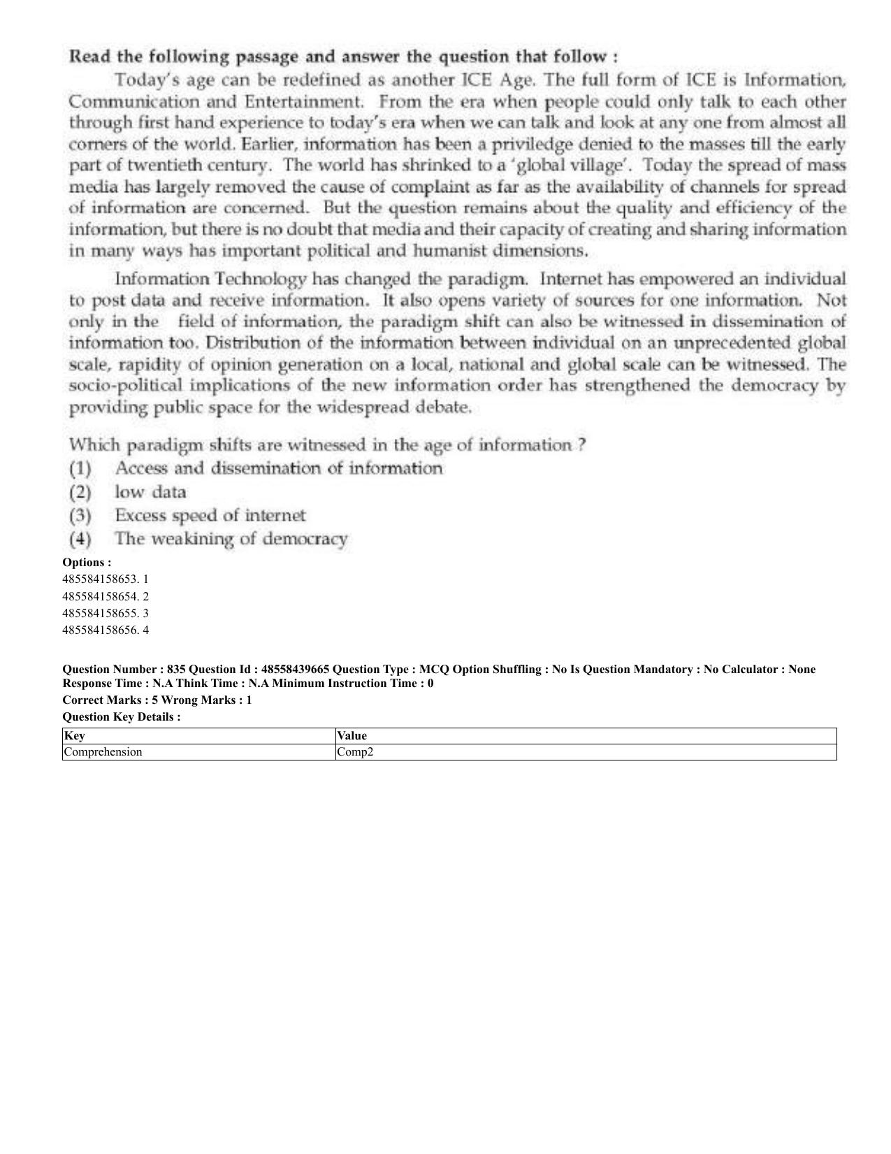 CUET 2023 English Odia Shift 3 Question Papers - 02 Jul 2023 - Page 439