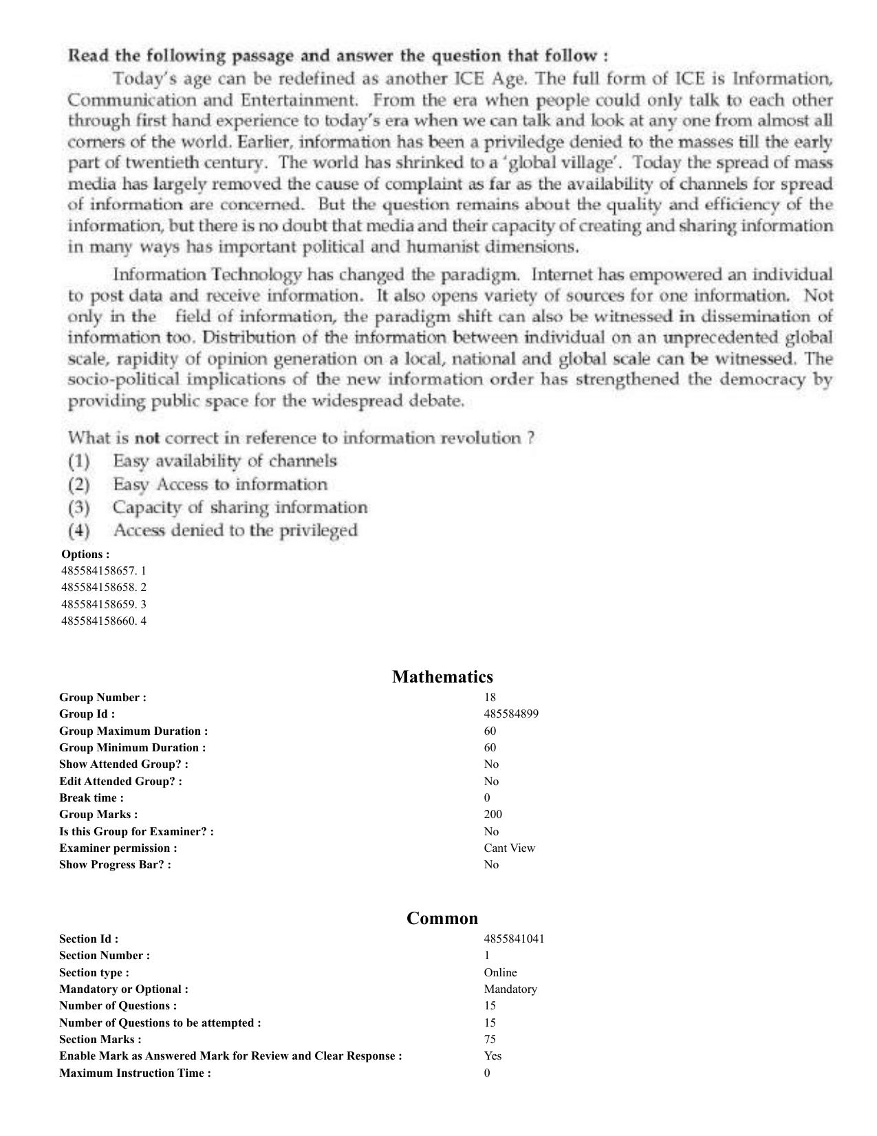 CUET 2023 English Odia Shift 3 Question Papers - 02 Jul 2023 - Page 440