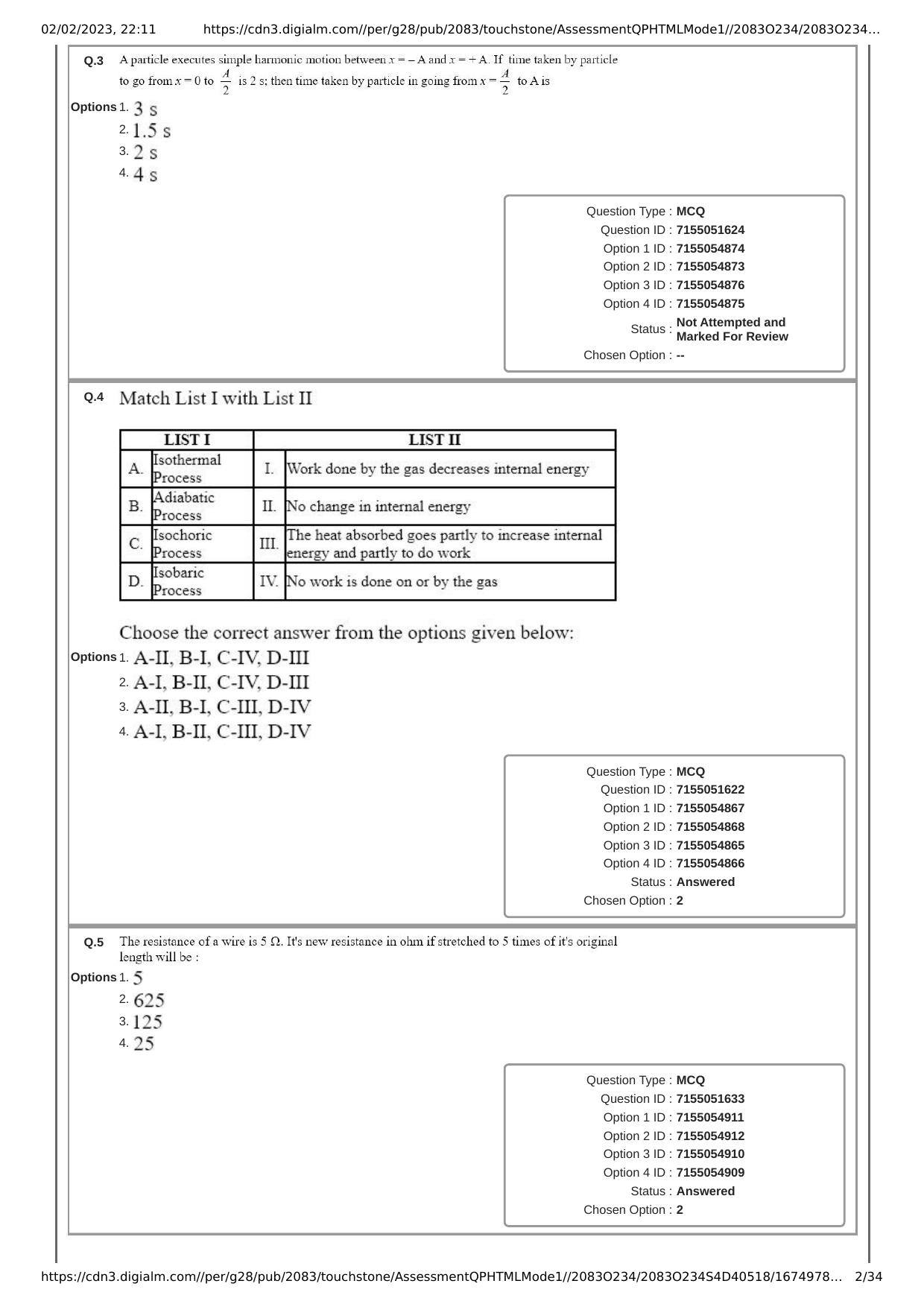 JEE Mains 2023: 25th January 2023 Shift-2 (Evening) Question Paper With Solution (January, Session-1) - Page 2