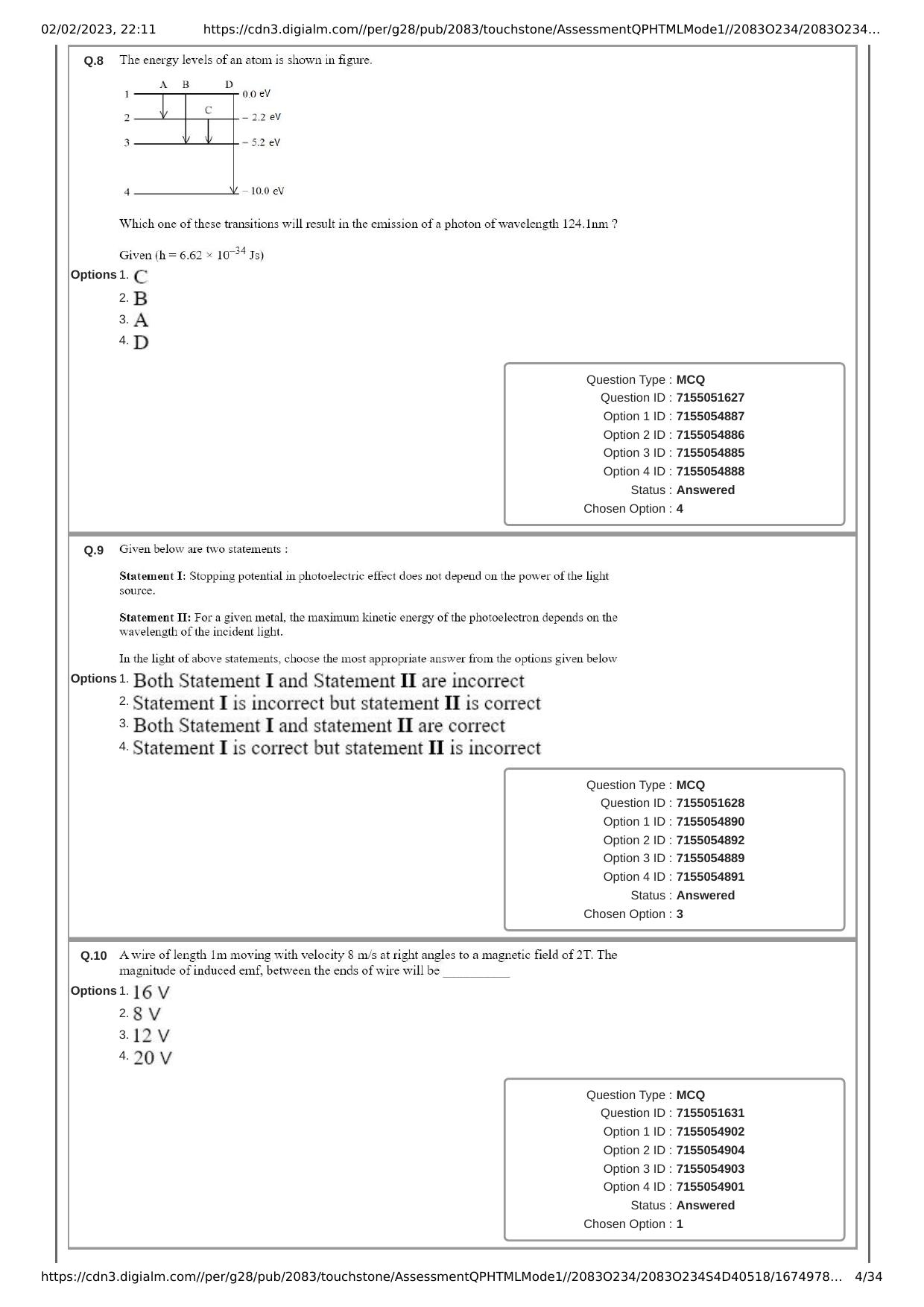 JEE Mains 2023: 25th January 2023 Shift-2 (Evening) Question Paper With Solution (January, Session-1) - Page 4