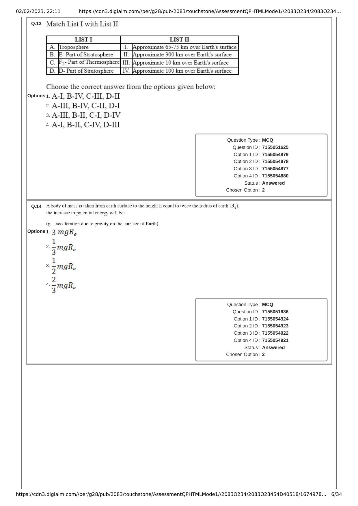 JEE Mains 2023: 25th January 2023 Shift-2 (Evening) Question Paper With Solution (January, Session-1) - Page 6