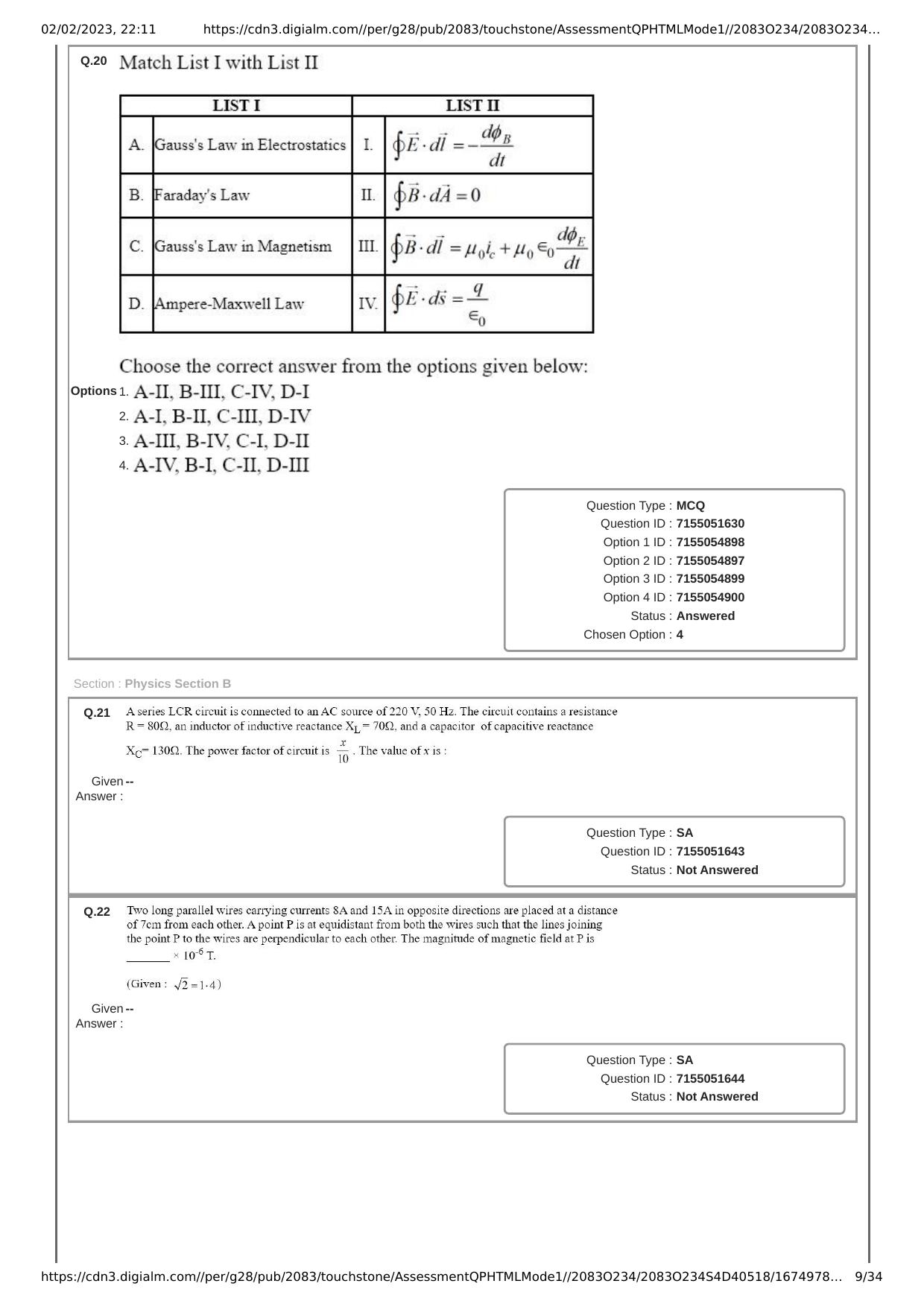 JEE Mains 2023: 25th January 2023 Shift-2 (Evening) Question Paper With Solution (January, Session-1) - Page 9