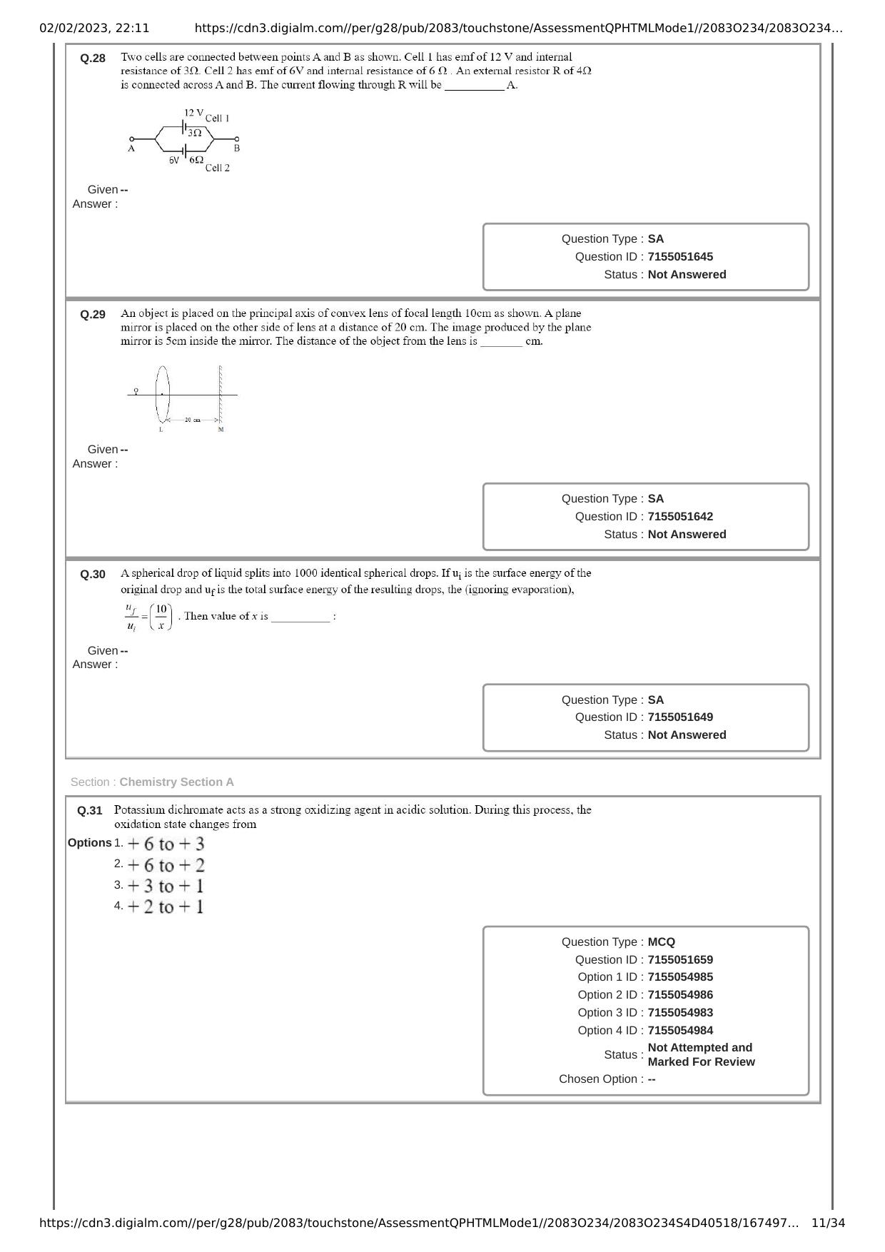 JEE Mains 2023: 25th January 2023 Shift-2 (Evening) Question Paper With Solution (January, Session-1) - Page 11