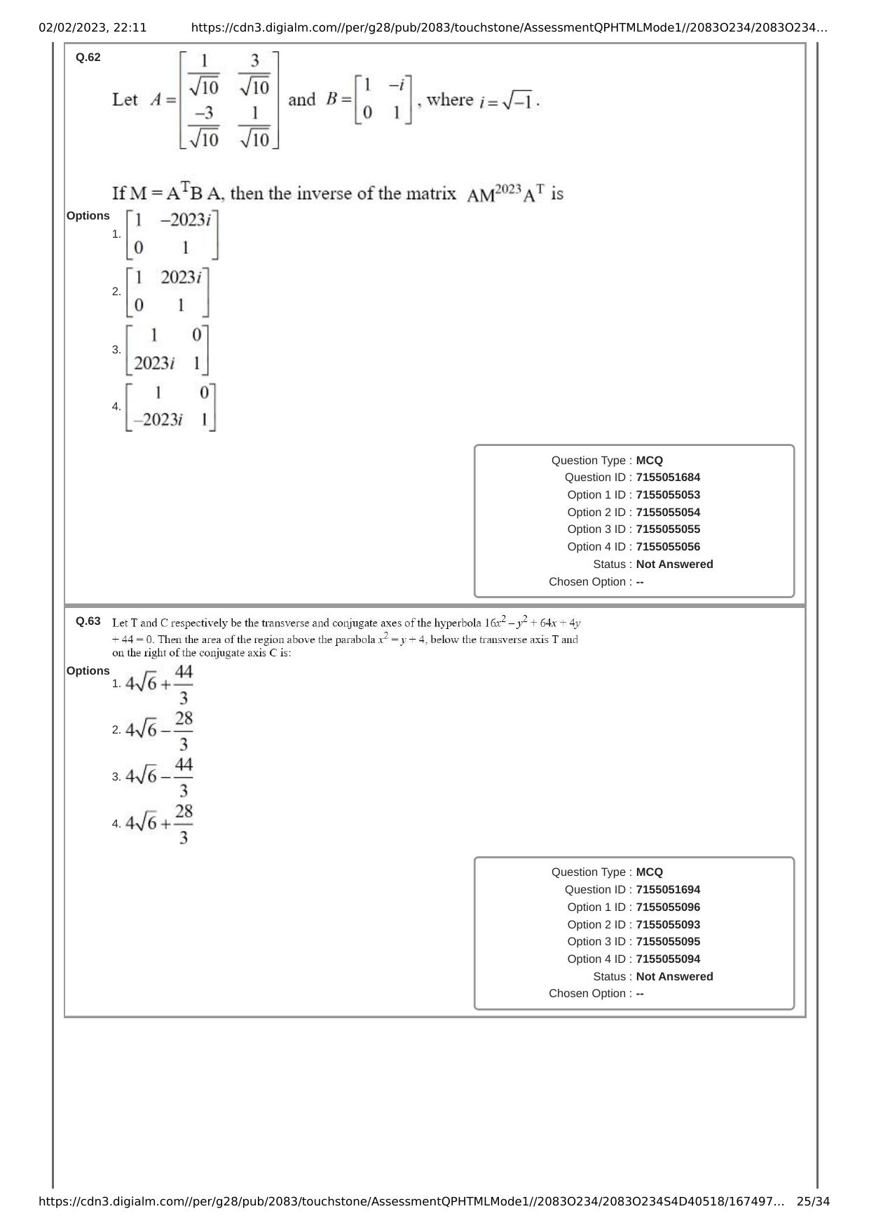 JEE Mains 2023: 25th January 2023 Shift-2 (Evening) Question Paper With Solution (January, Session-1) - Page 25