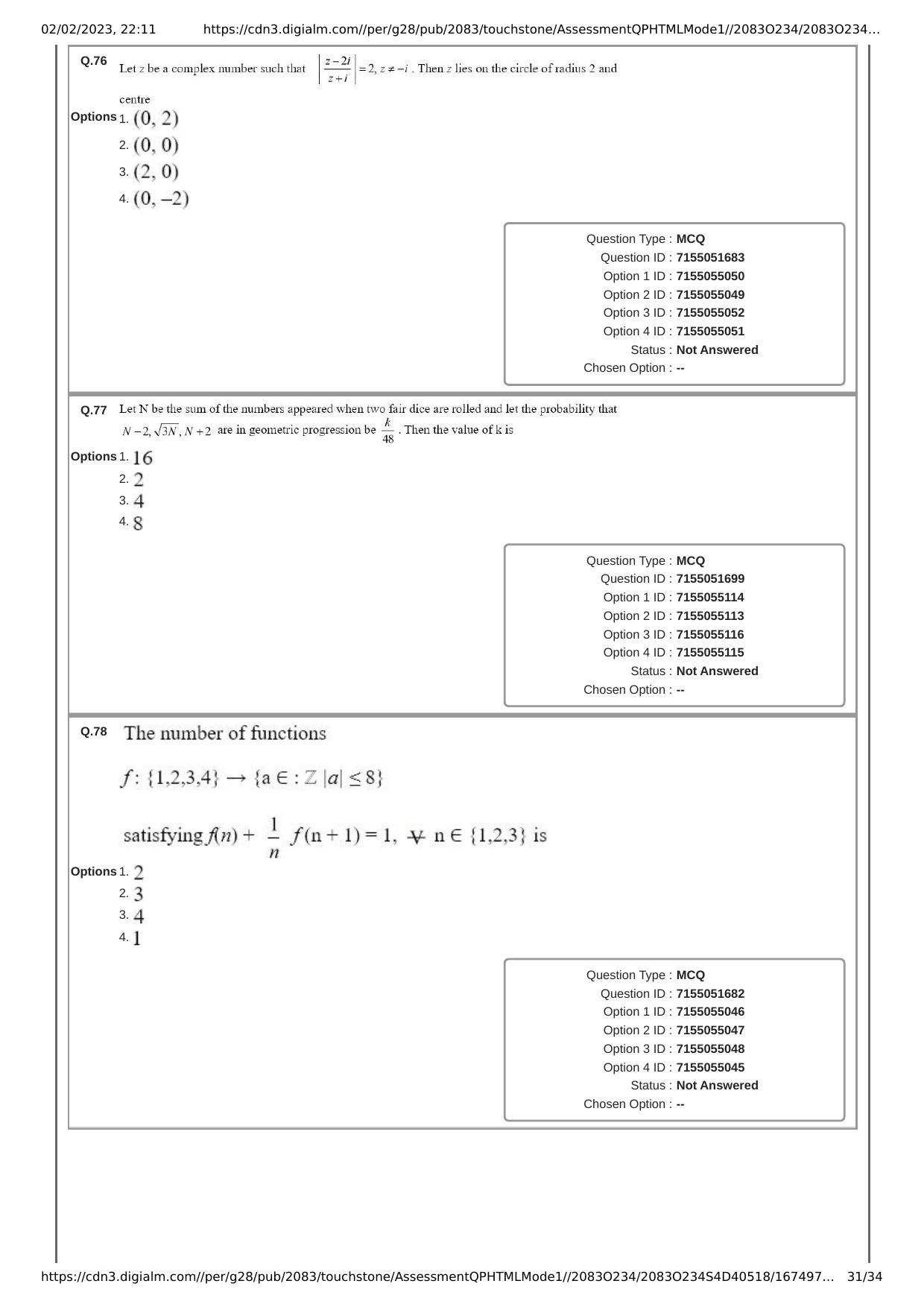 JEE Mains 2023: 25th January 2023 Shift-2 (Evening) Question Paper With Solution (January, Session-1) - Page 31