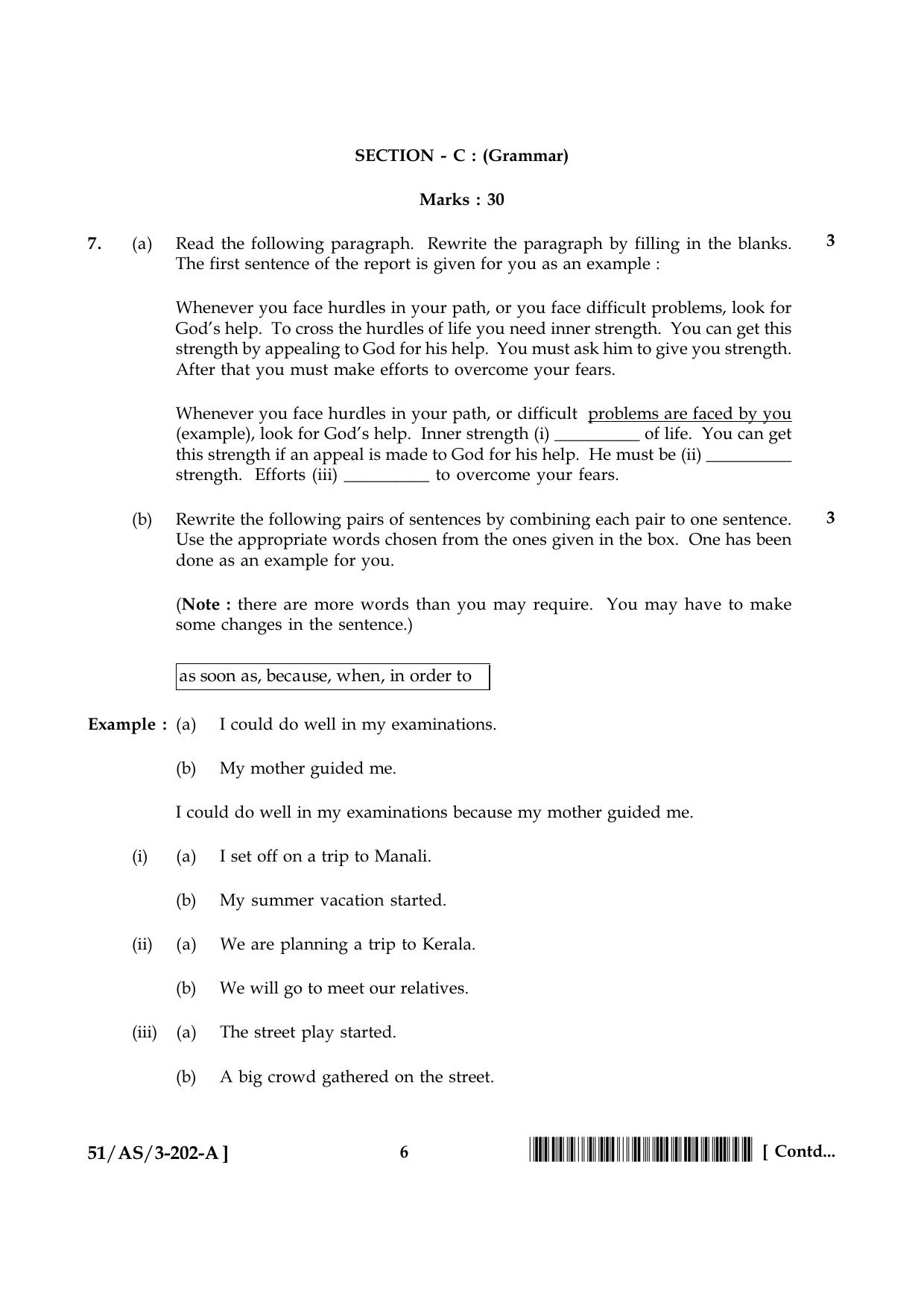 NIOS October 2015 Class 10 English Question Paper - Page 6
