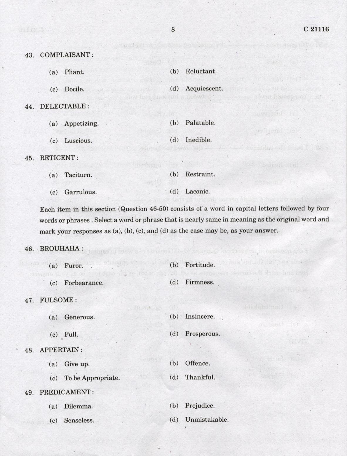 CUCAT 2022 M.A Journalism & Mass Communication Question Paper - Page 8