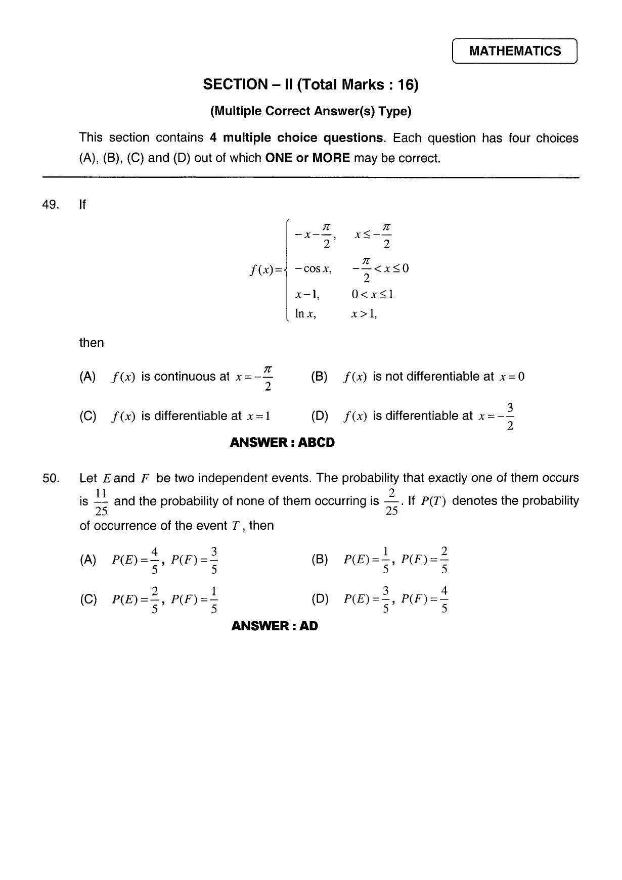JEE 2011 Paper II Question Paper - Page 21