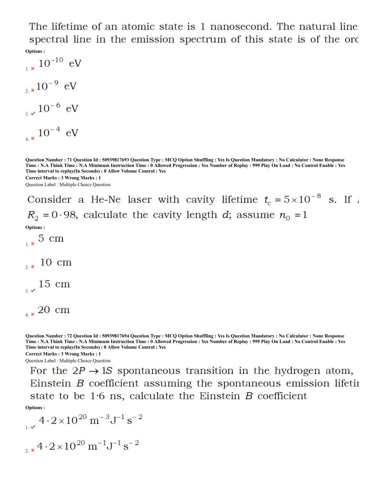 BHU RET Physics 2020 Question Paper - Page 31