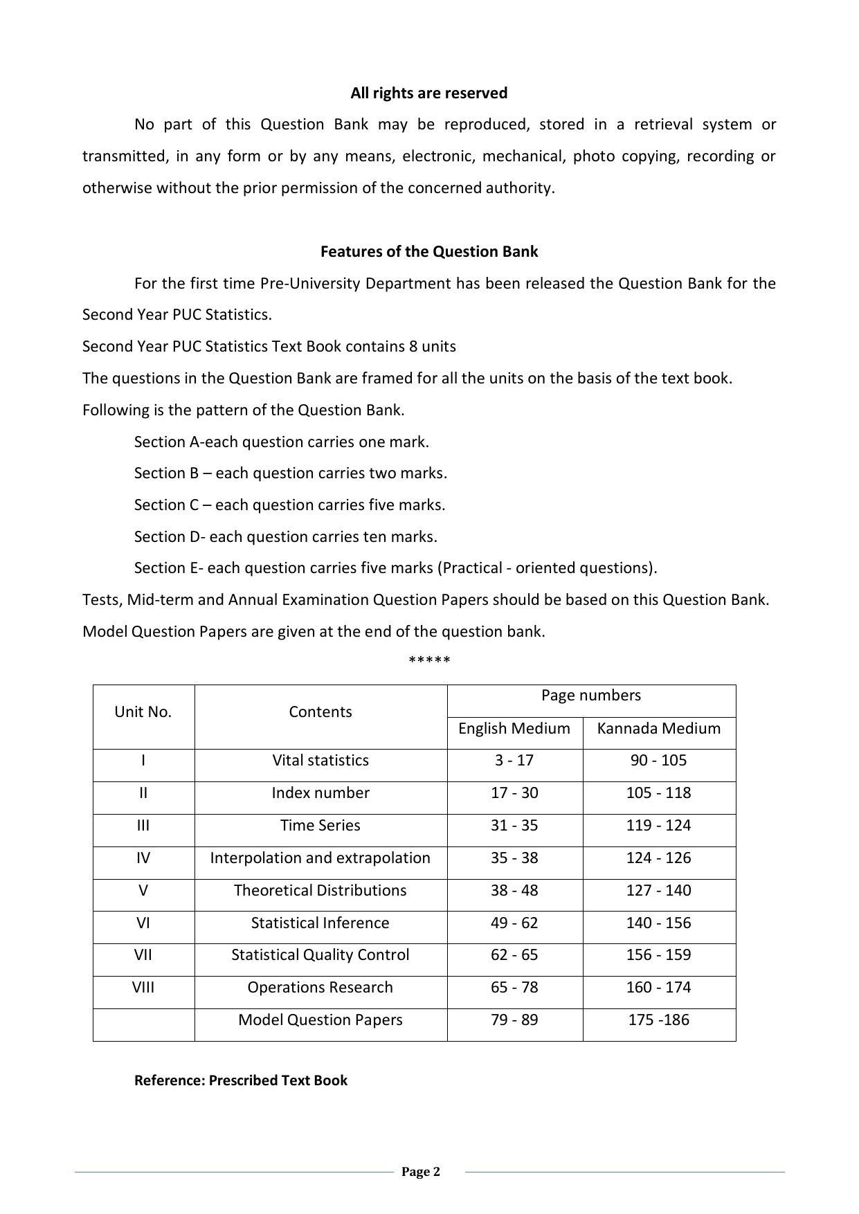 Karnataka 2nd PUC Question Bank for Statistics - Page 2